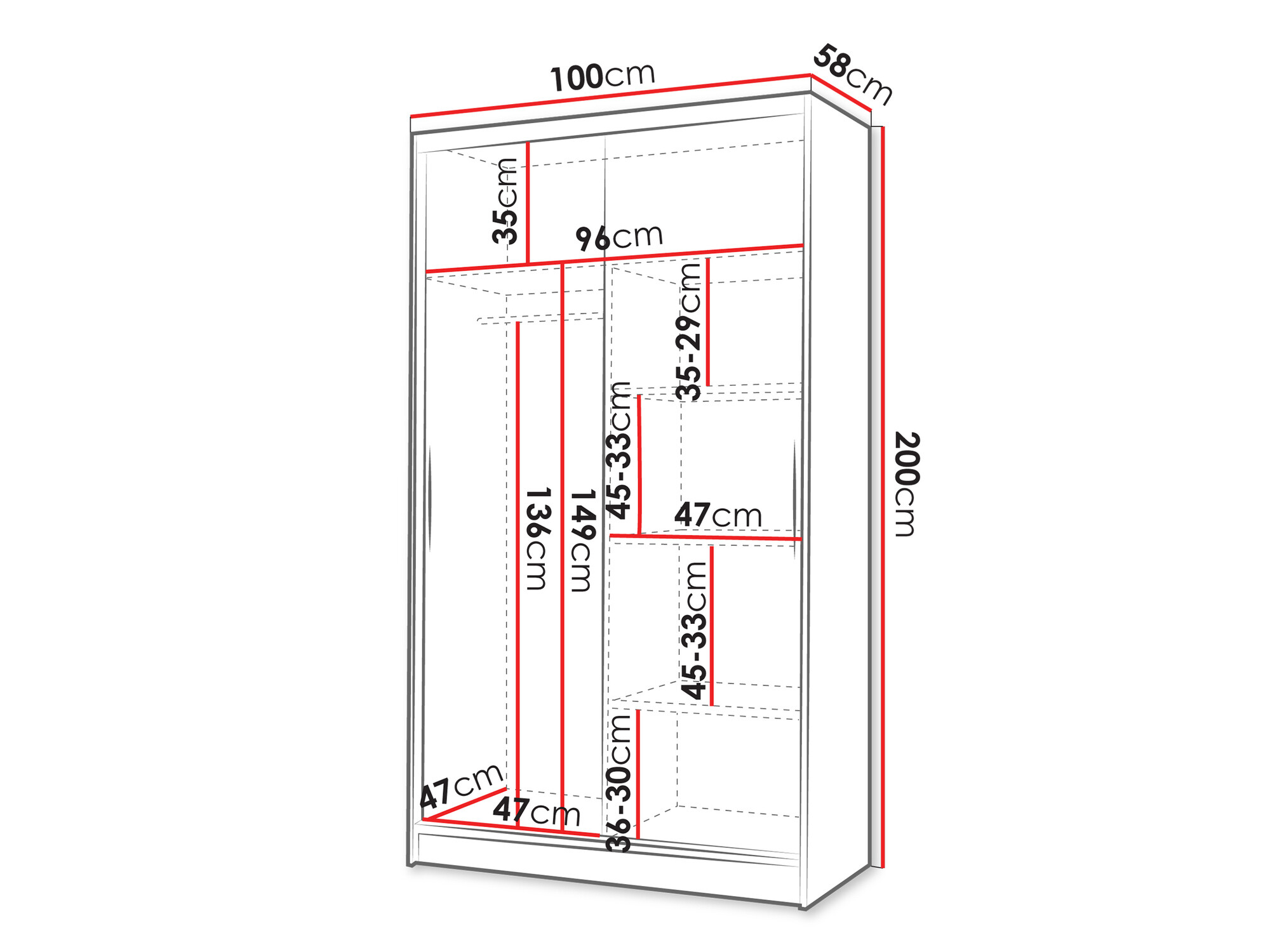 Wardrobe Closico Fractor IV (White + Artisan oak)