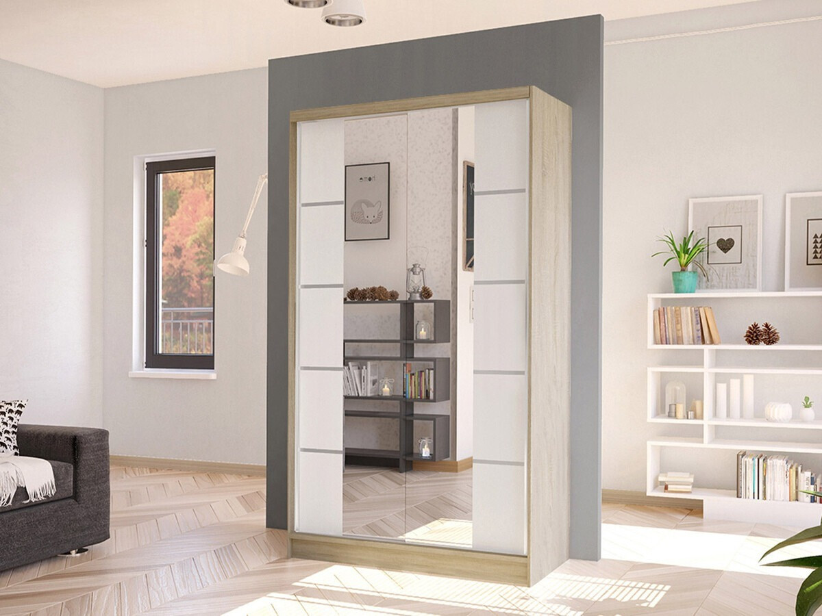Wardrobe Closico Fractor V (Sonoma oak + White)