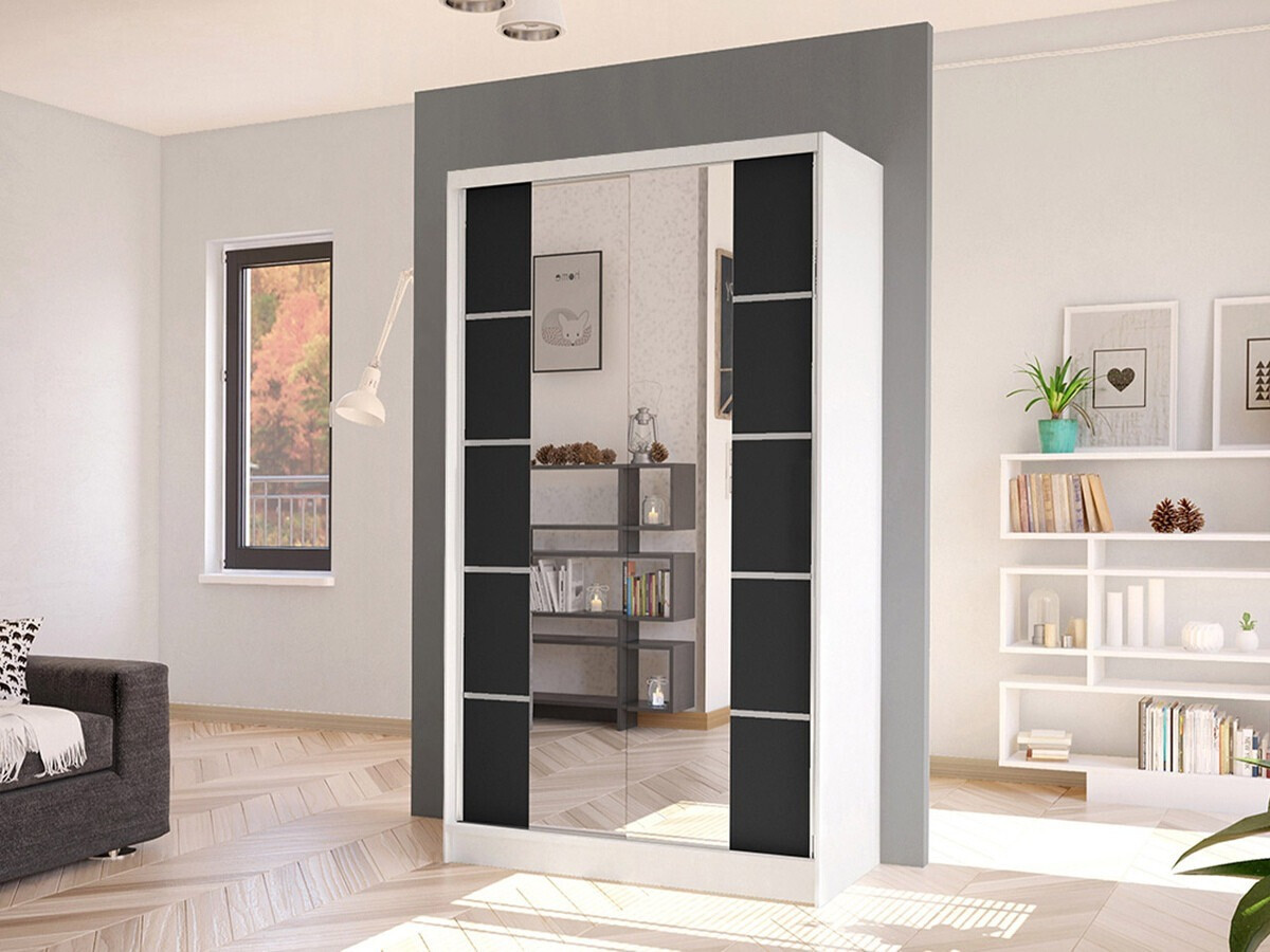 Wardrobe Closico Fractor V (White + Black)