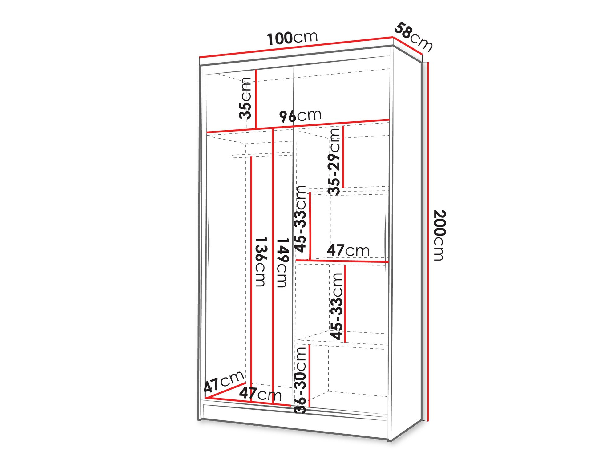 Wardrobe Closico Fractor V (White)