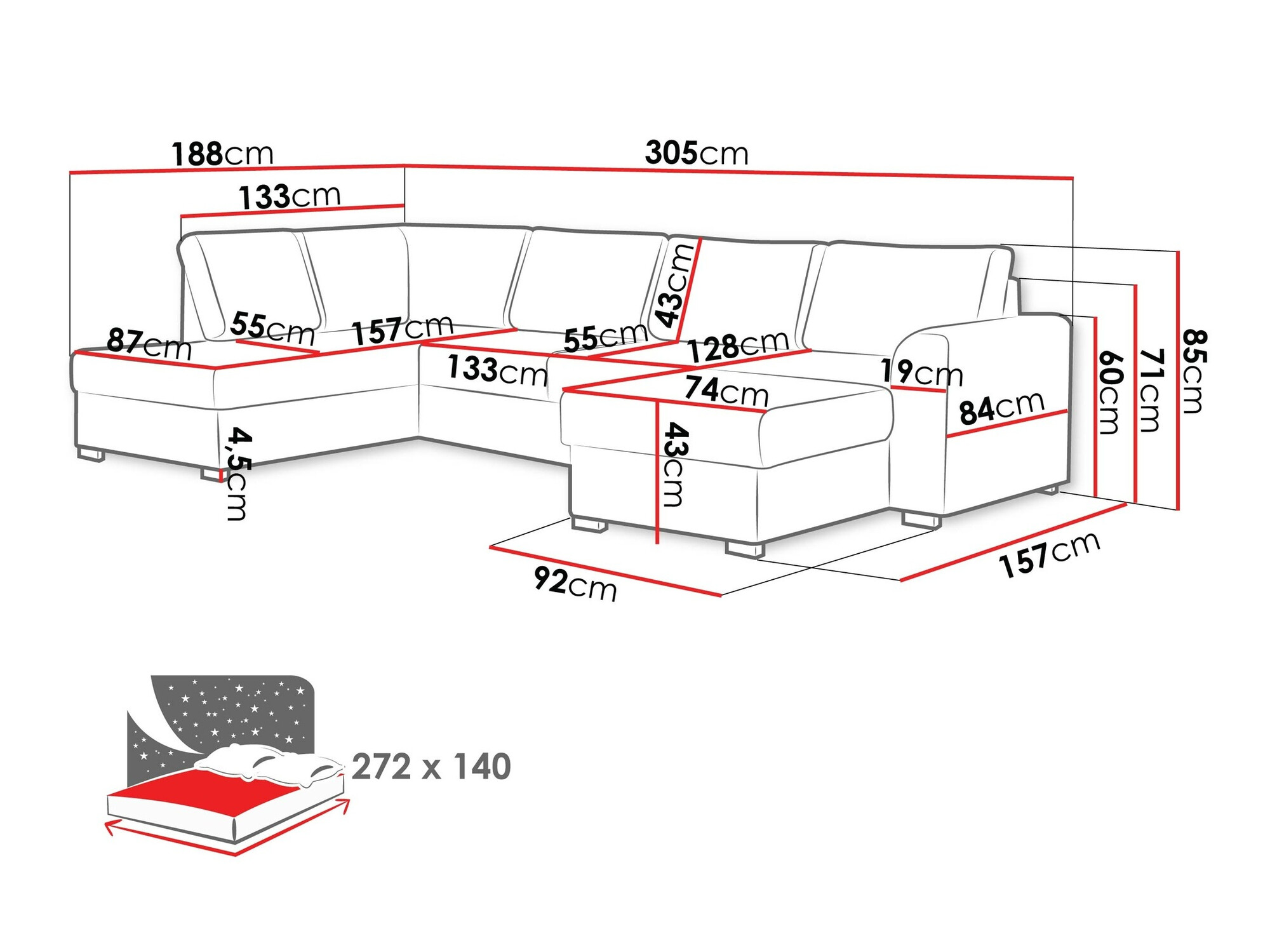 Corner sofa Comfivo Flumen (Abriamo 03)