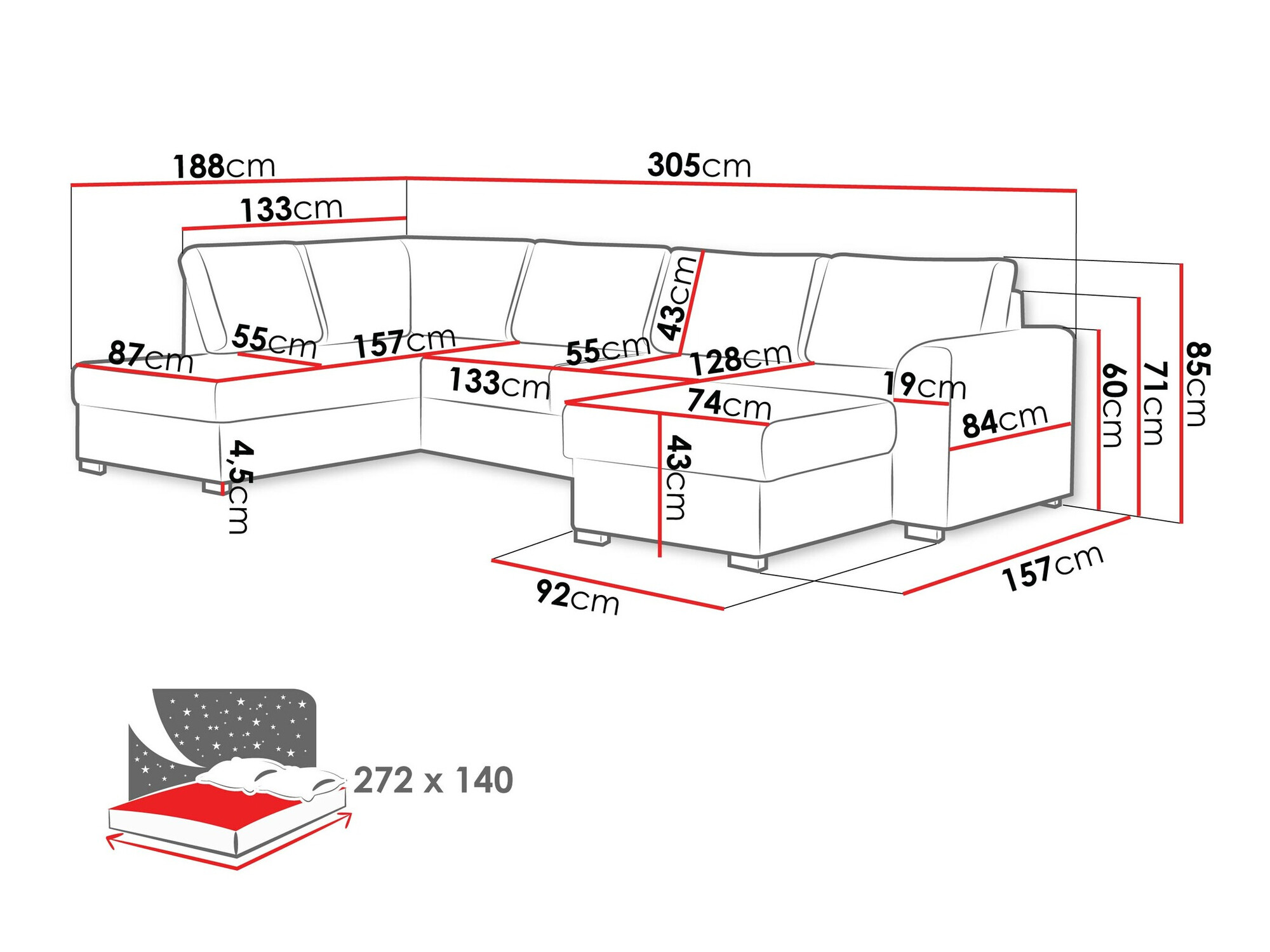 Corner sofa Comfivo Flumen (Flow 22)