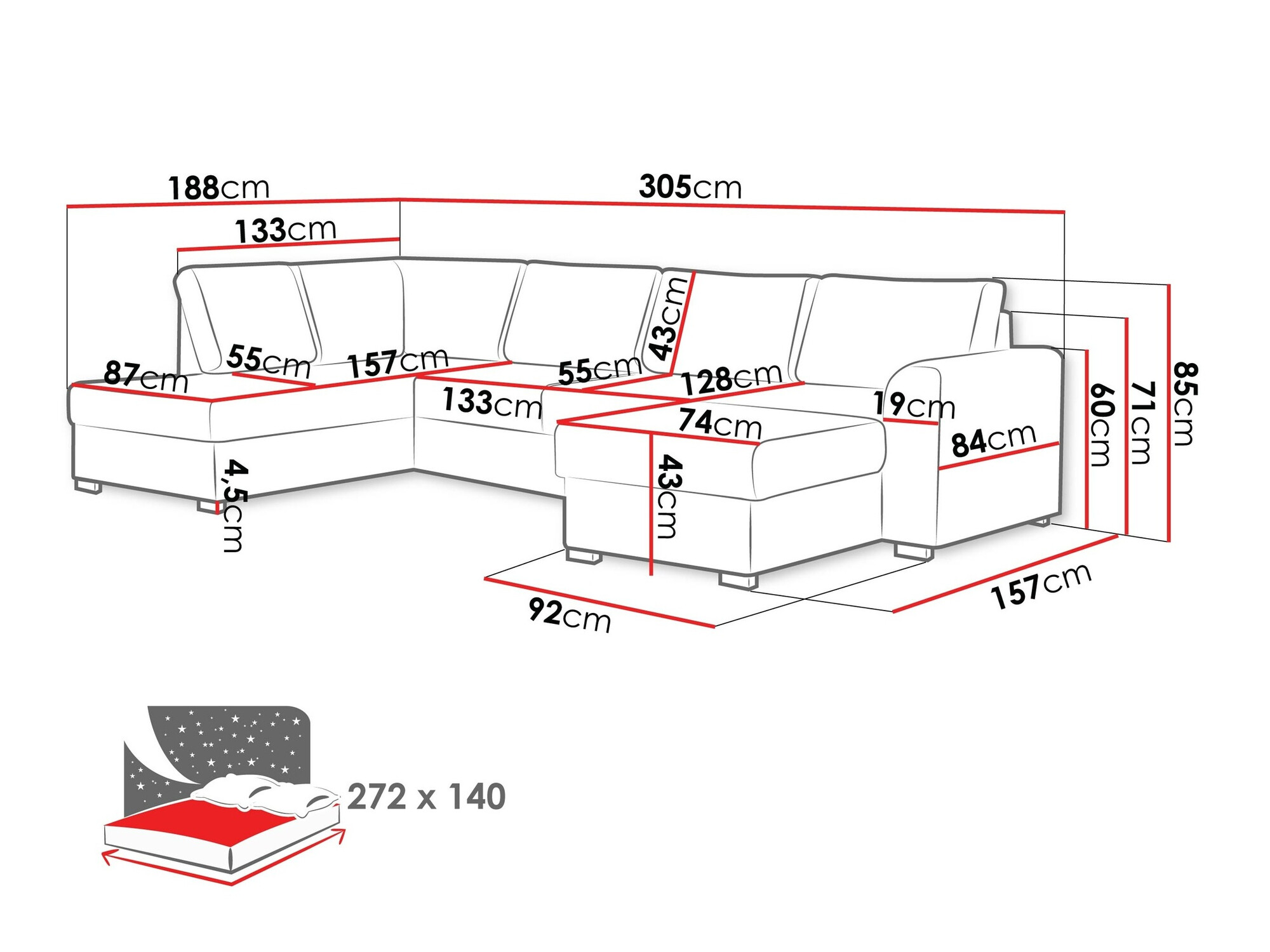 Corner sofa Comfivo Flumen (Twist 21)
