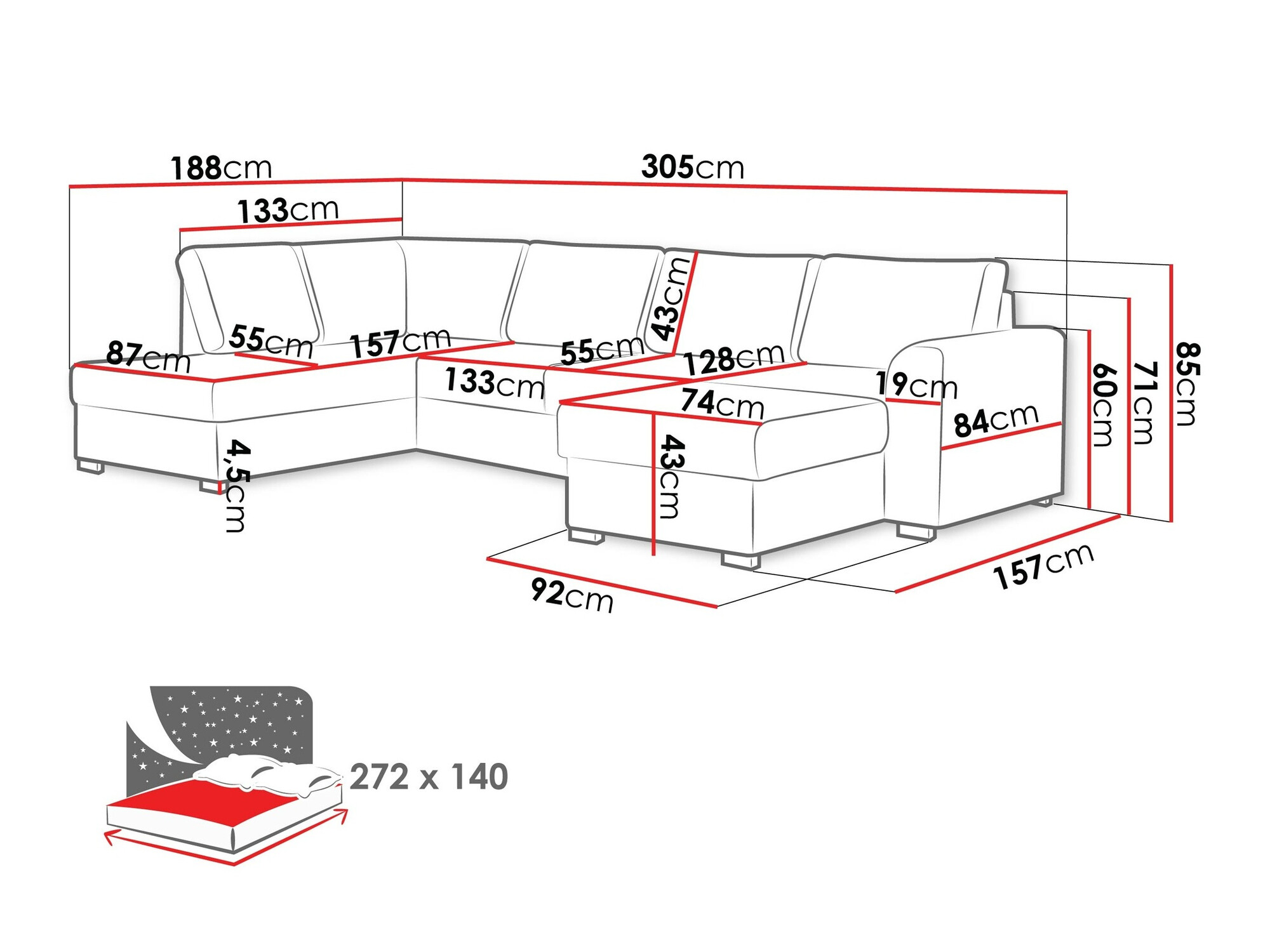 Corner sofa Comfivo Flumen (Twist 23)