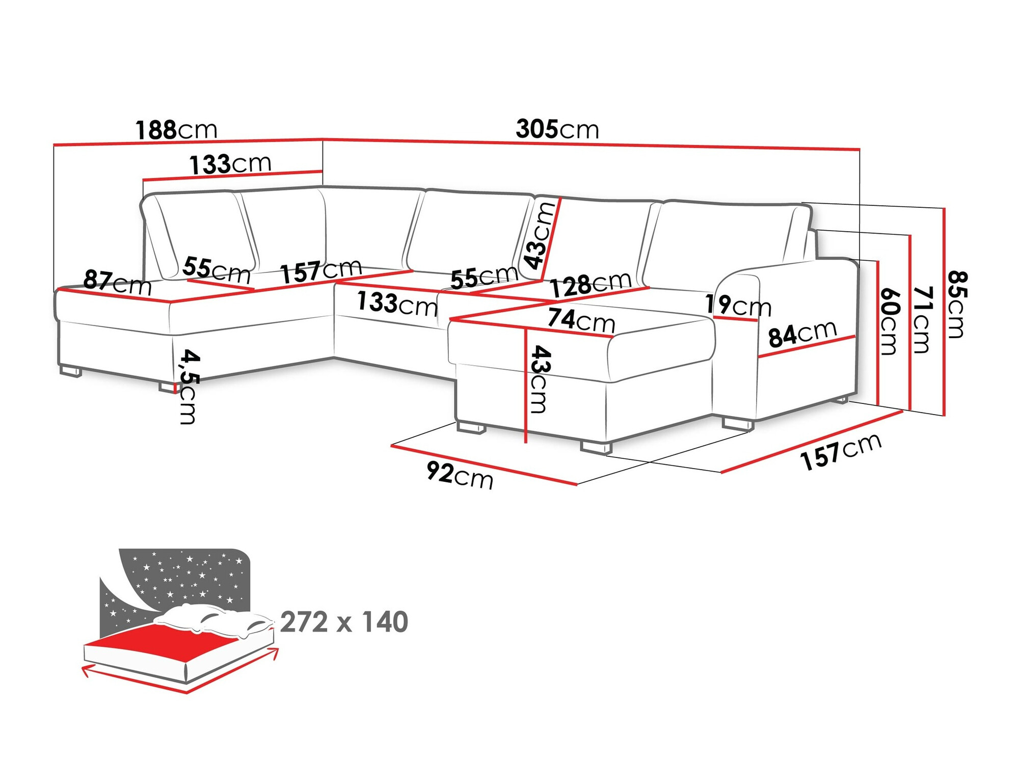 Corner sofa Comfivo Flumen (Wave 05)