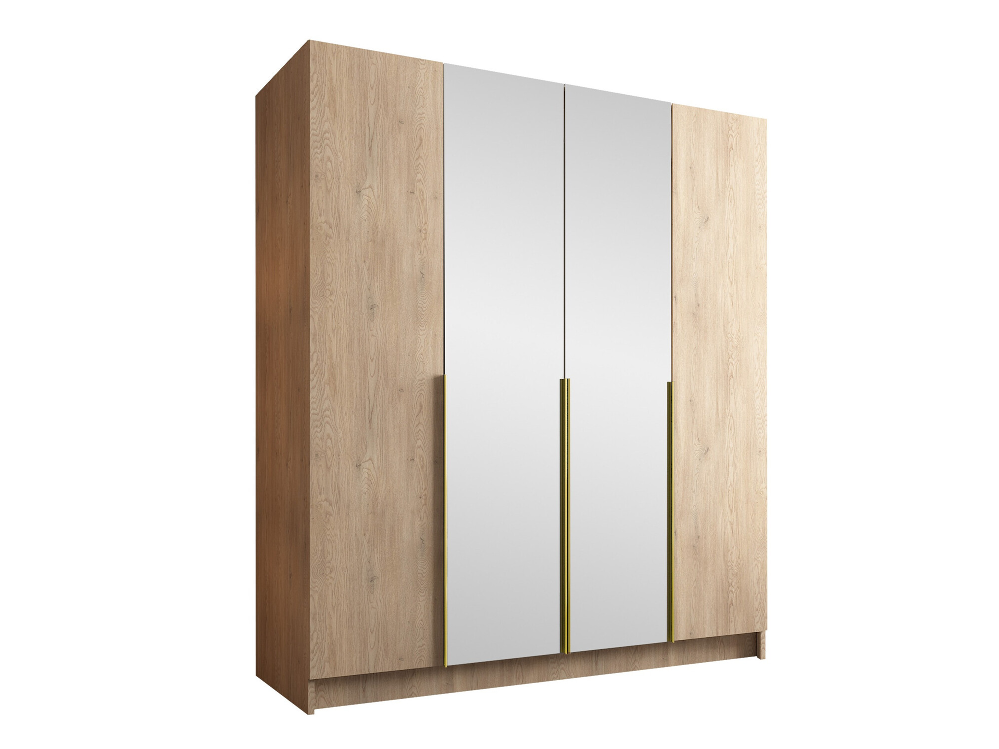 Wardrobe Closico Navor II (Light wood + Golden)