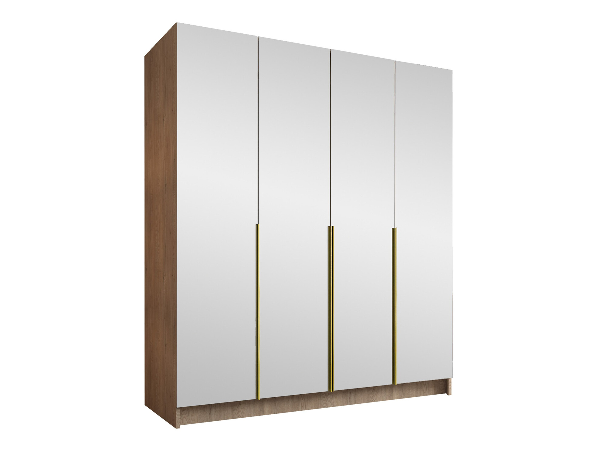 Wardrobe Closico Navor III (Light wood + Golden)