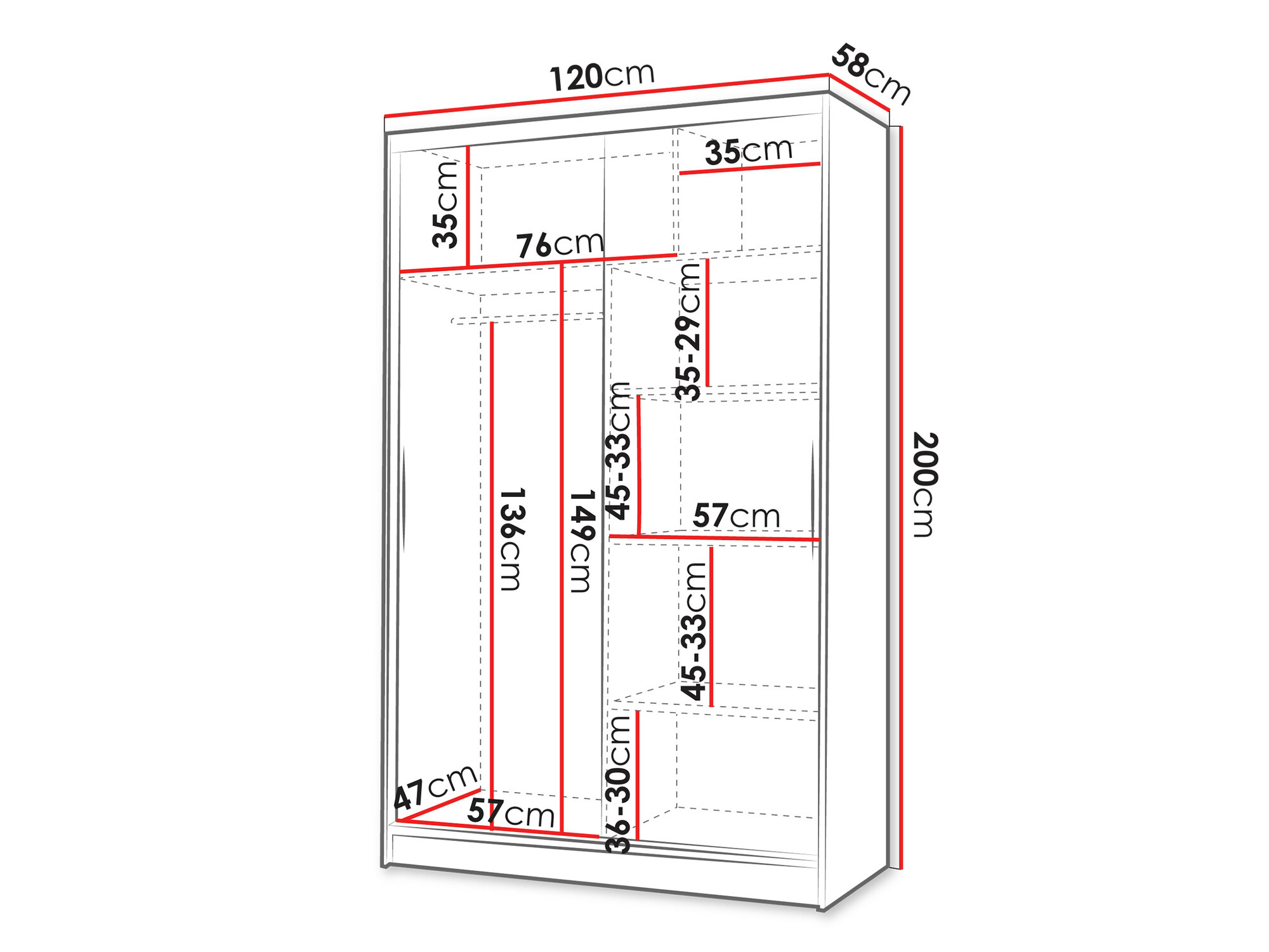 Wardrobe Closico Salvor IV (White + Artisan oak)