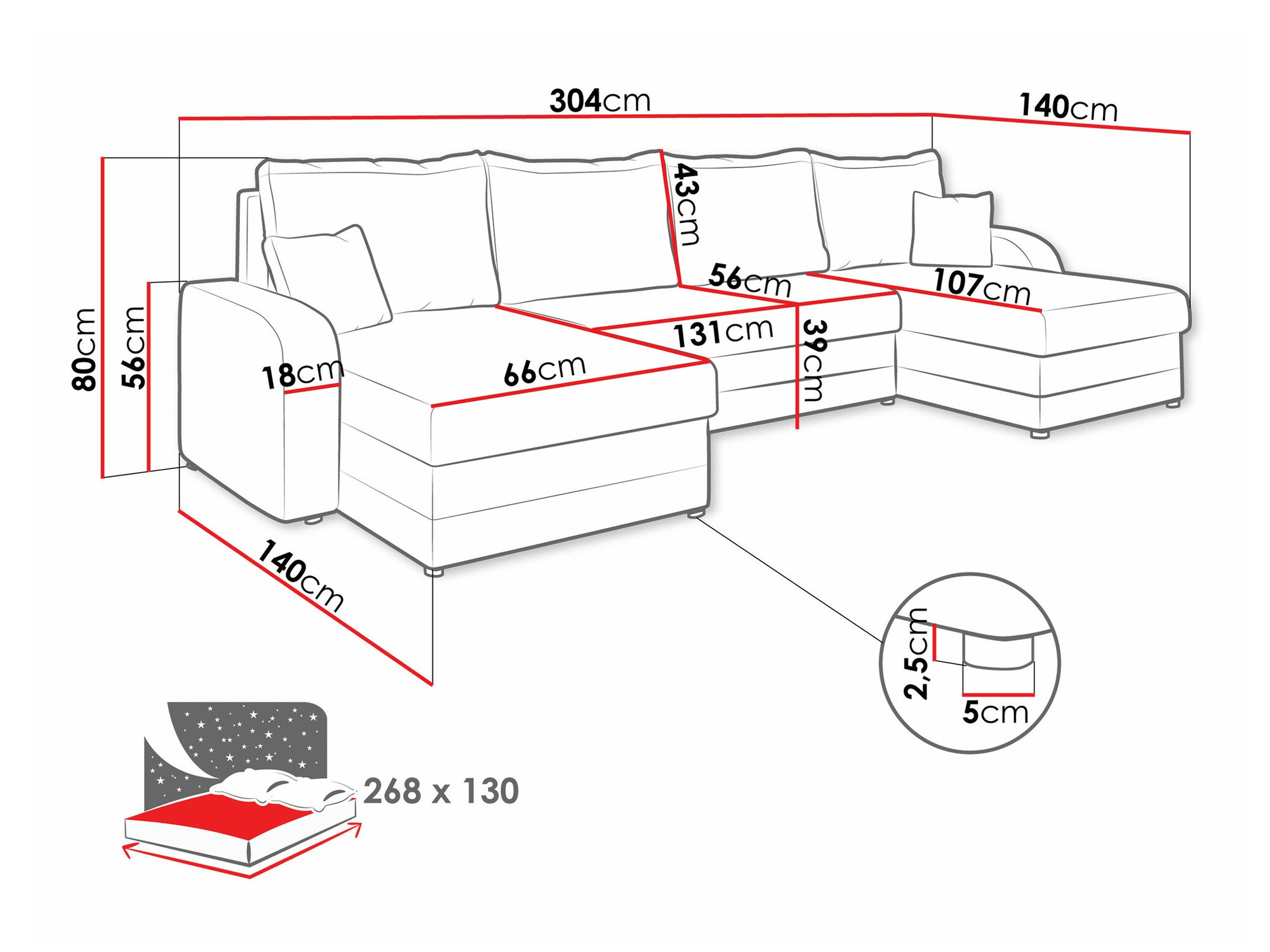 Corner sofa Comfivo Melissa III (Manila 18 + Manila 16)