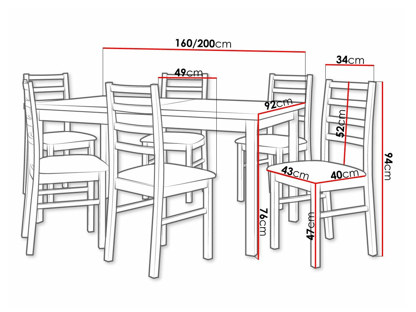 Dining set Victorville 261 (Kronos 7)