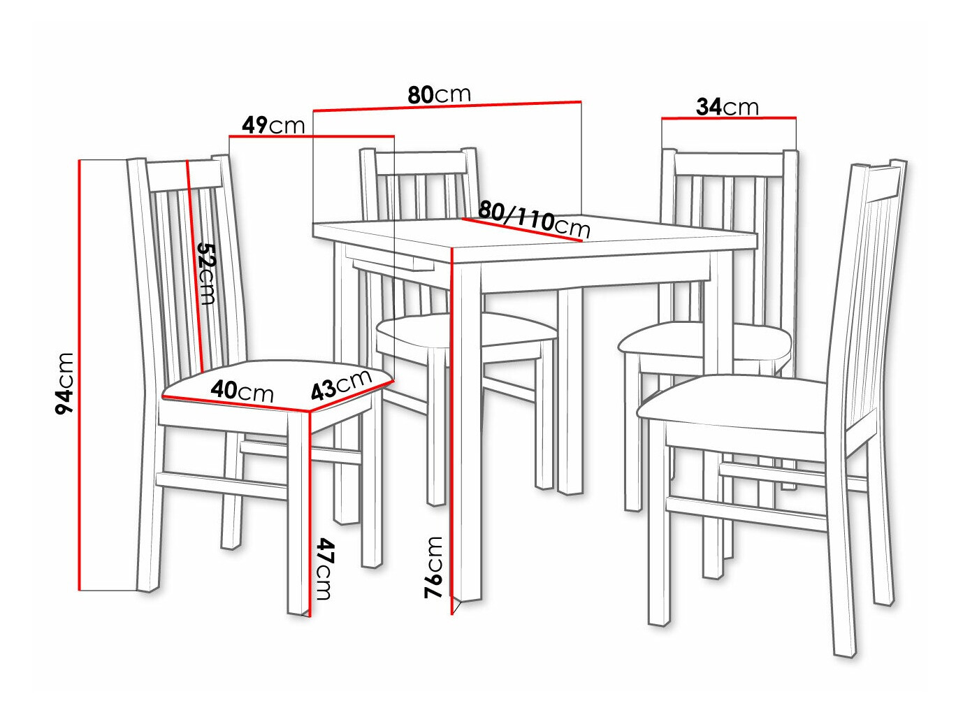 Dining set Victorville 263 (Kronos 7)