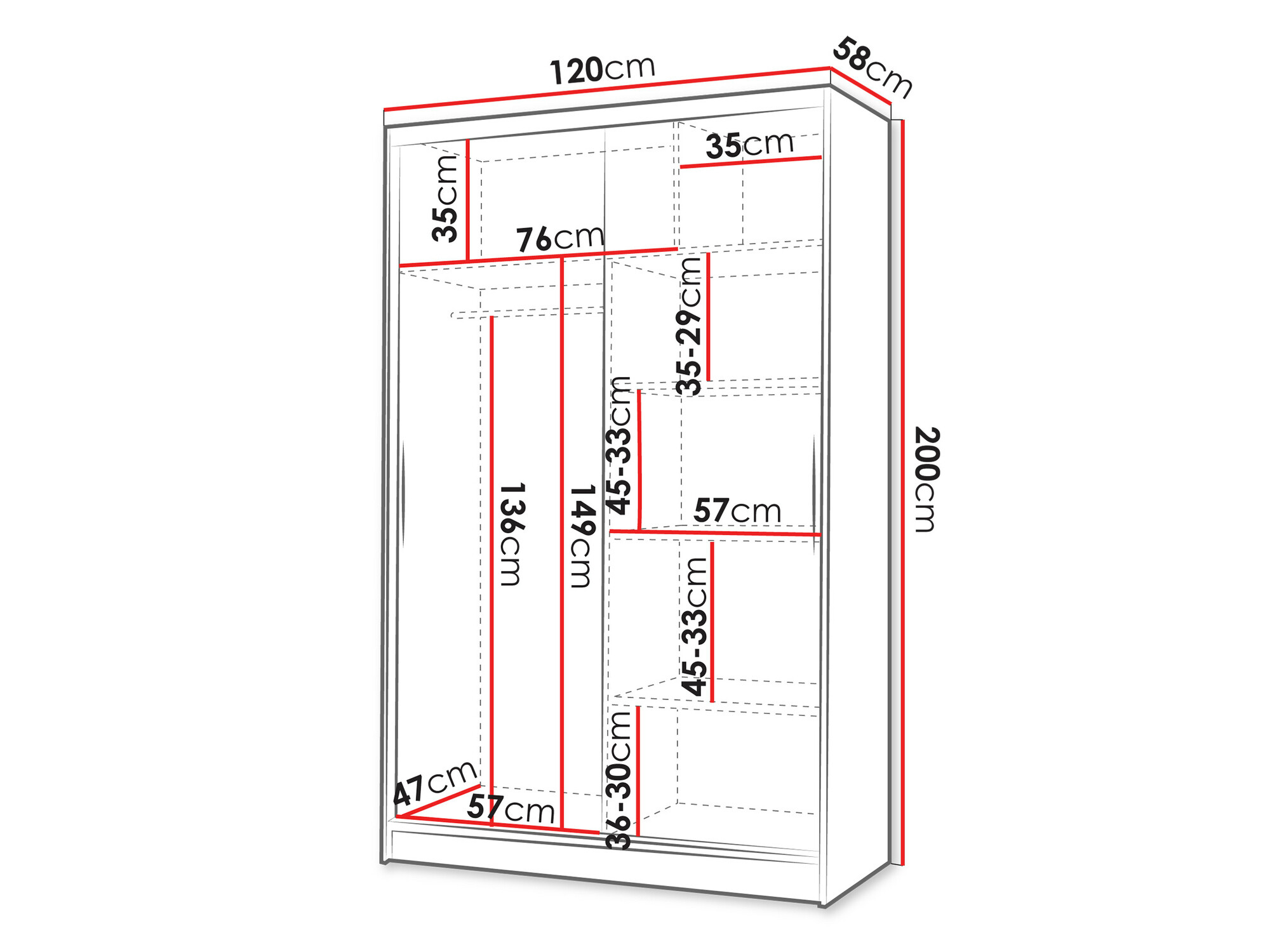 Wardrobe Closico Salvor I (Black + Artisan oak)