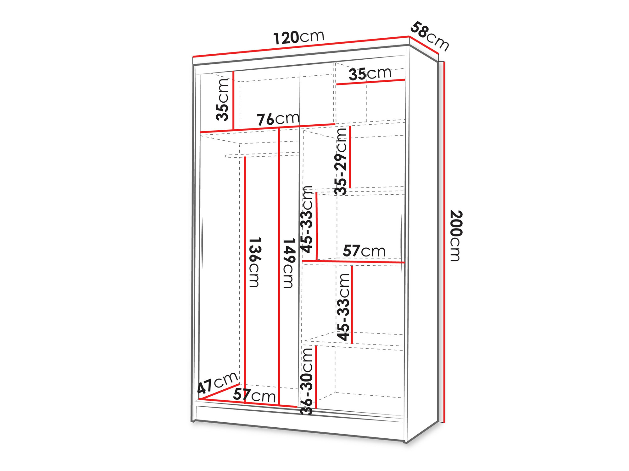 Wardrobe Closico Salvor II (Black + Artisan oak)