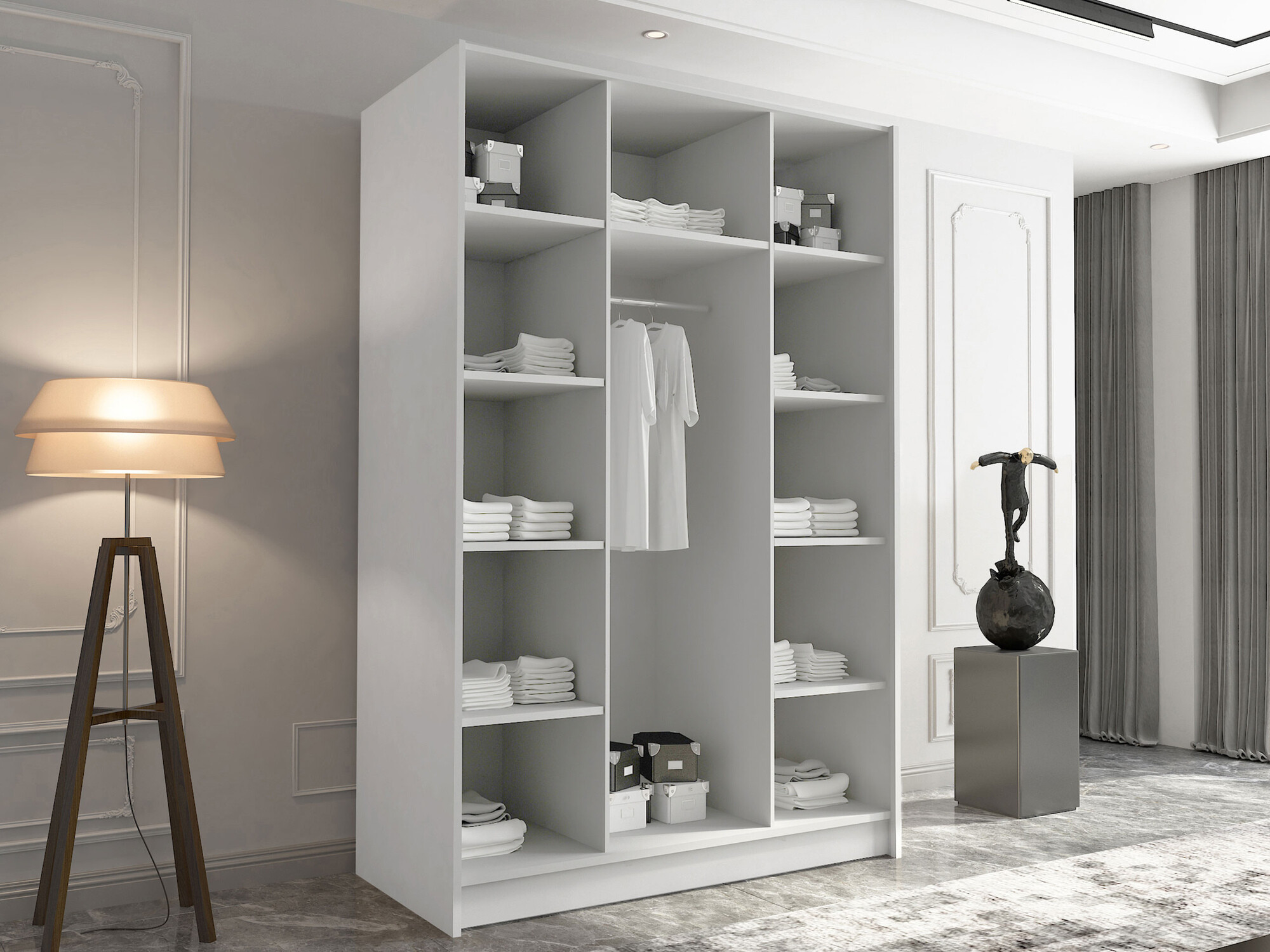 Wardrobe Closico 196 (Light wood + Black)
