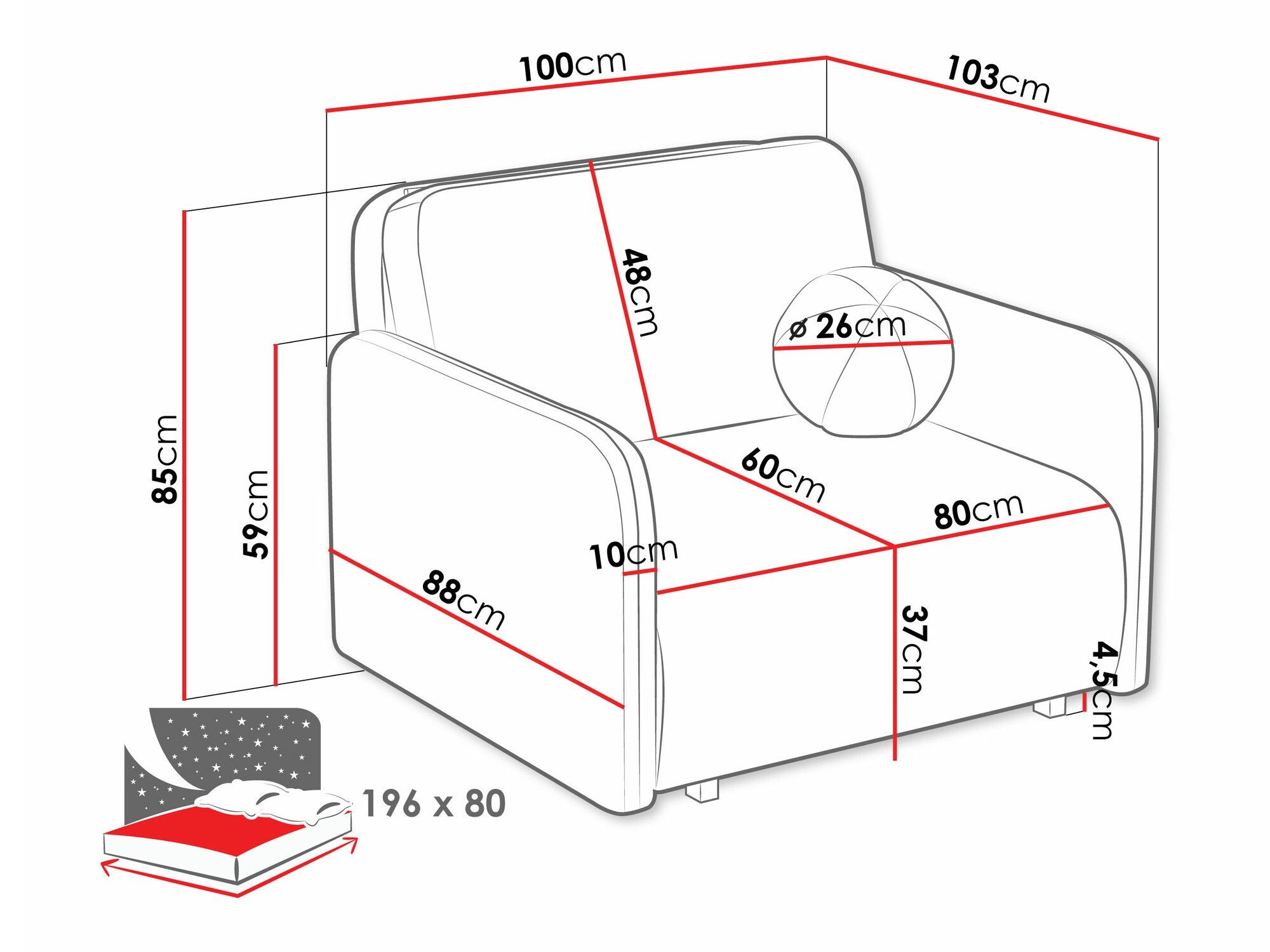 Armchair Poetal I (Coral 65)