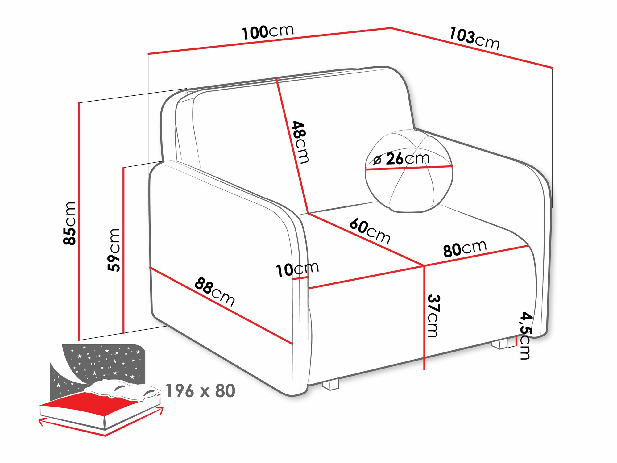 Armchair Poetal I (Coral 75)
