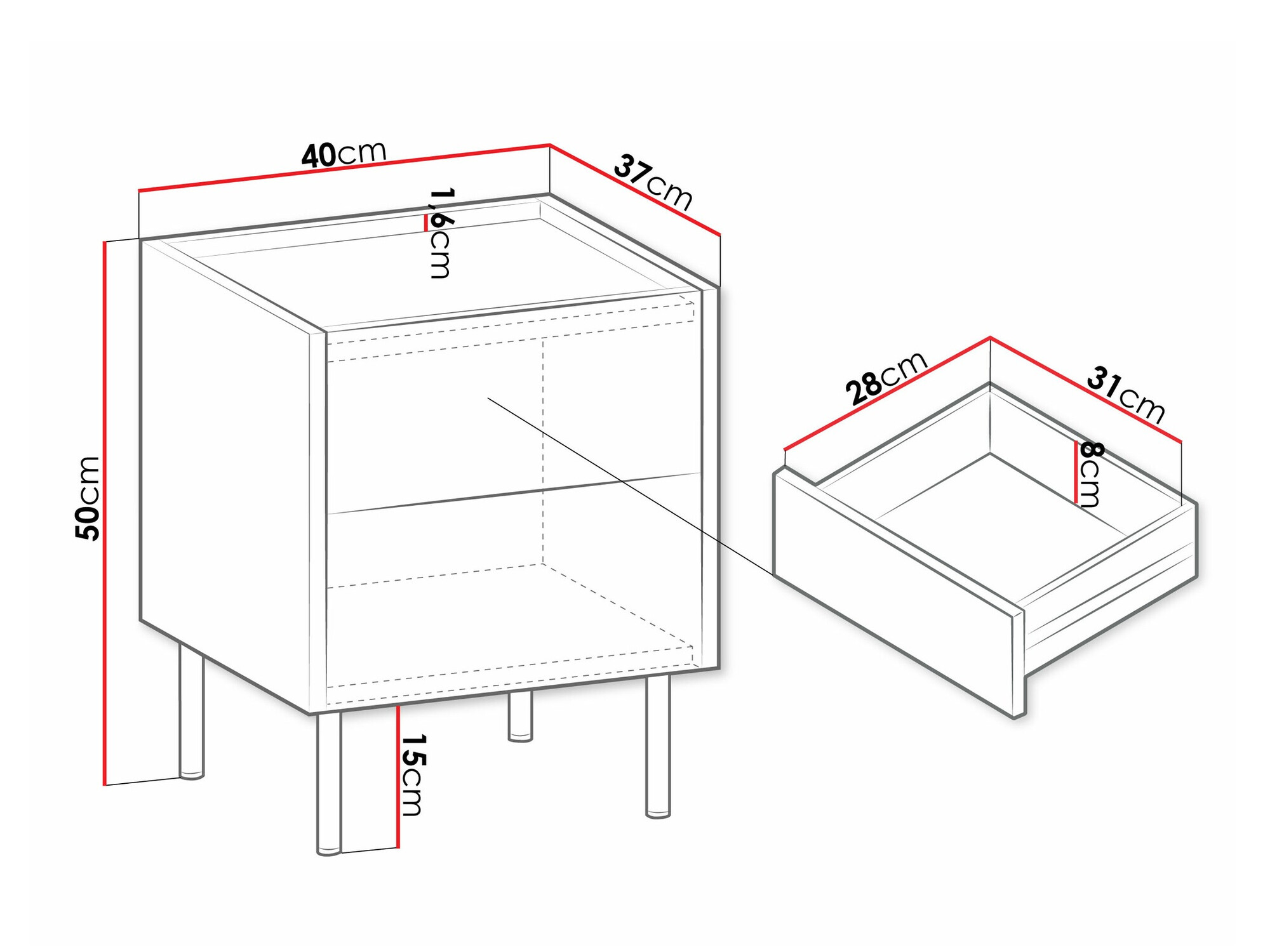 Bedside table Comfivo Belviro
