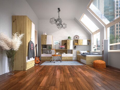Furniture set Almira 114 (Artisan oak + White)