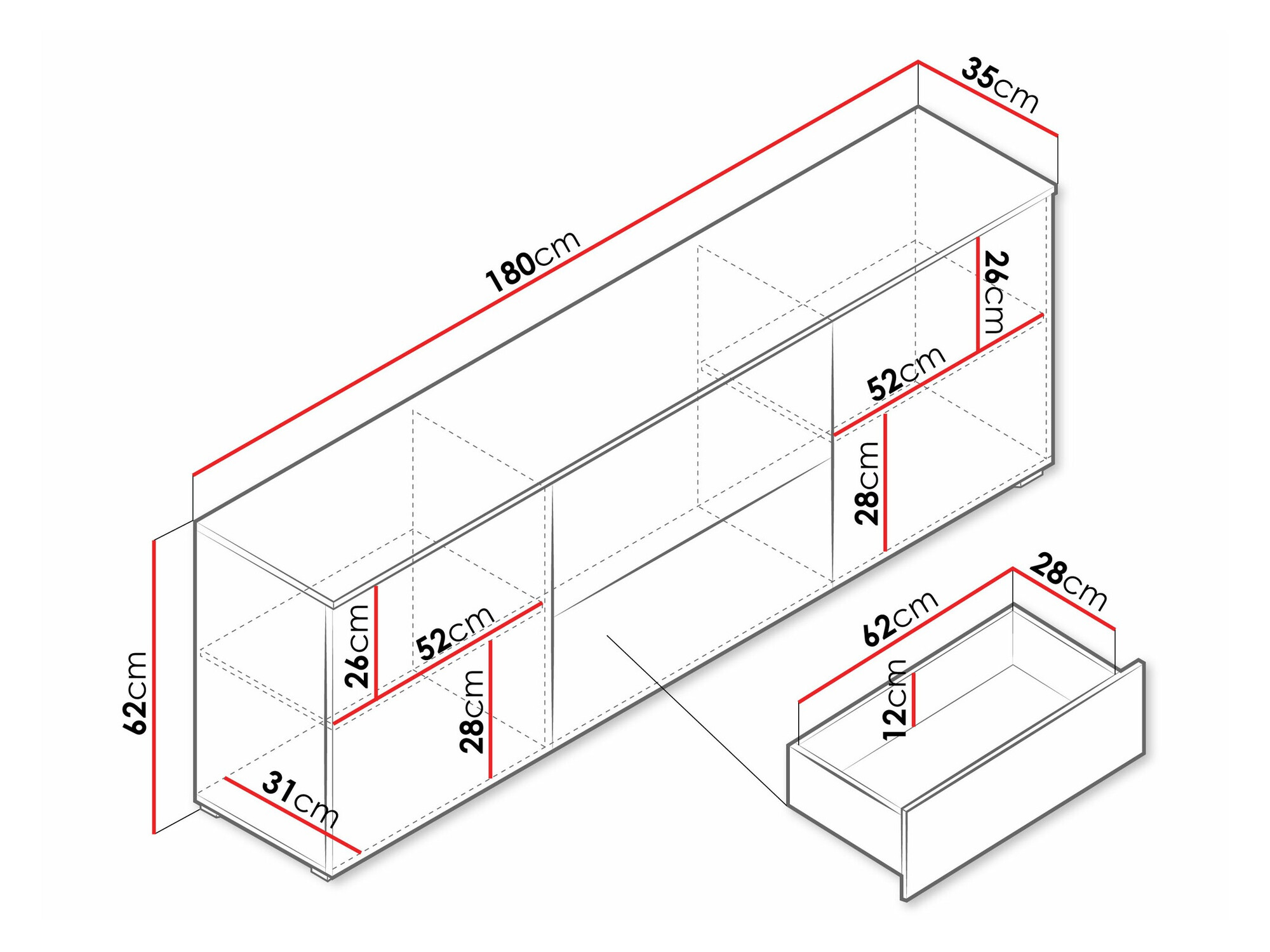 TV stand Mirfivo 104 (Graphite)