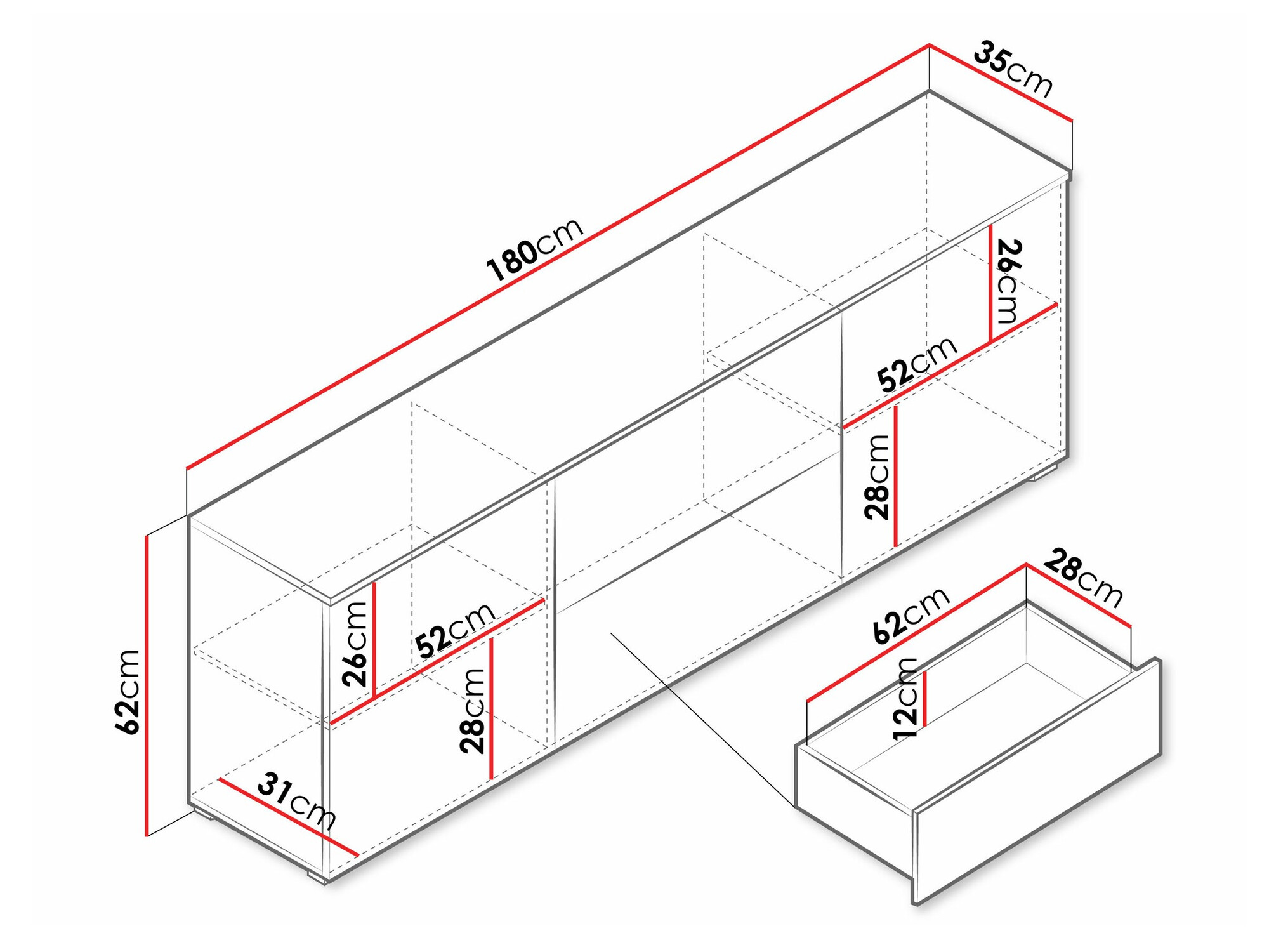 TV stand Mirfivo 104 (Graphite)