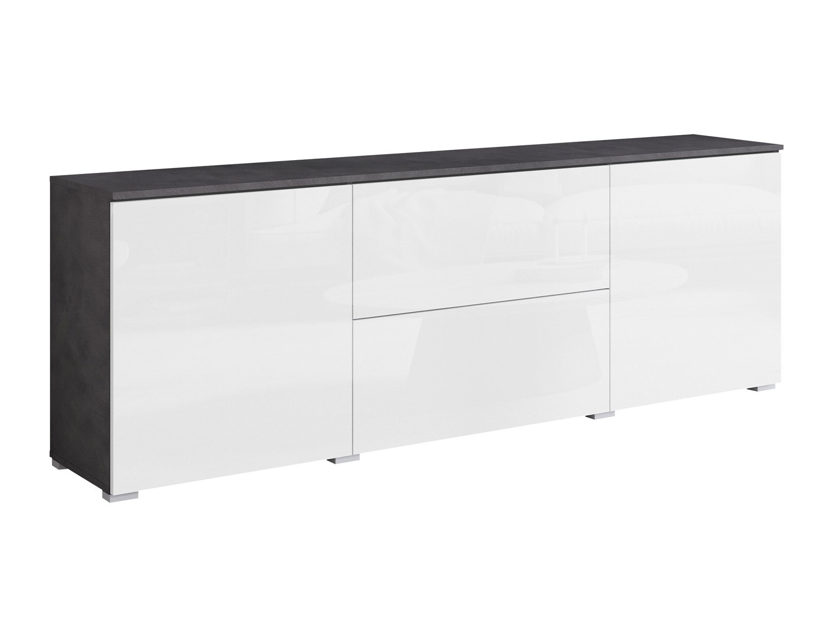 TV stand Mirfivo 104 (Matera grey + Glossy white)