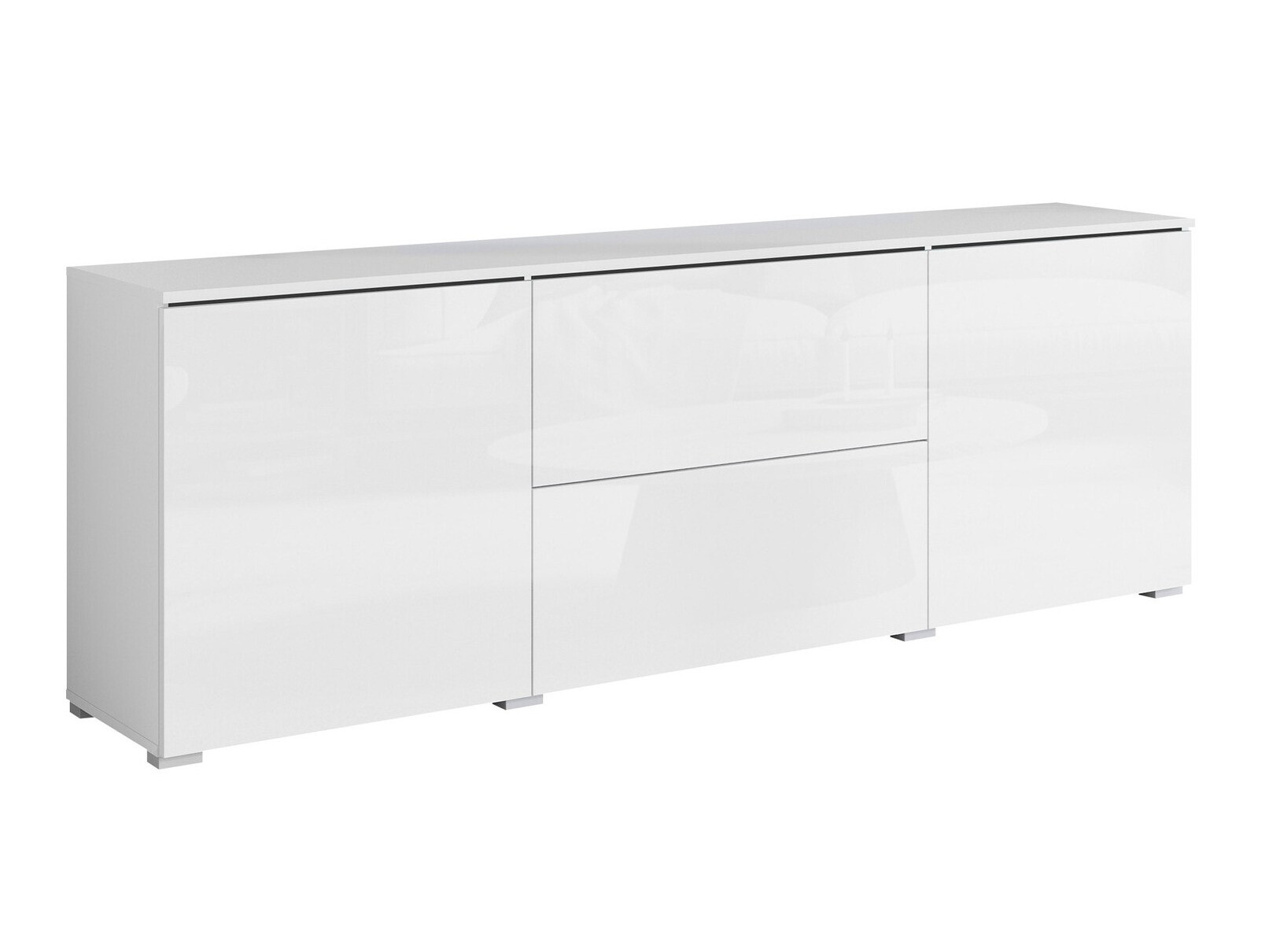 TV stand Mirfivo 104 (White + Glossy white)