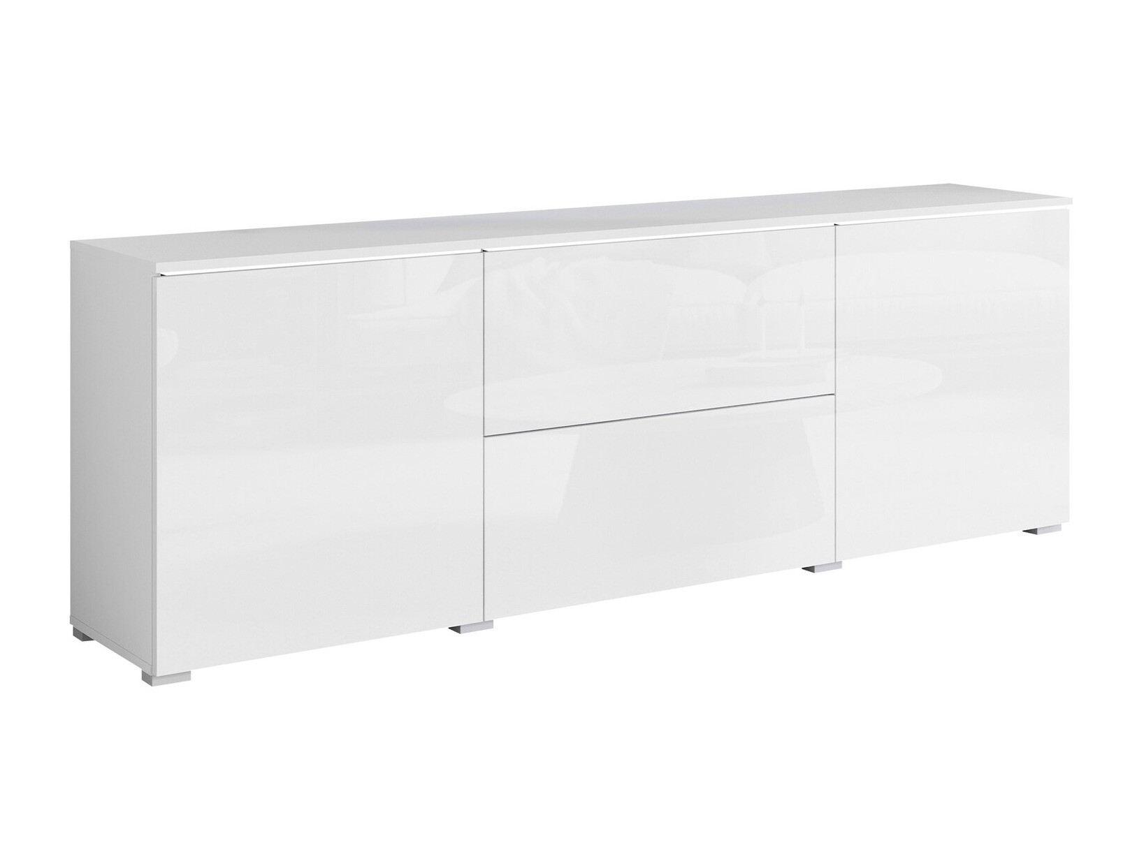 TV stand Mirfivo 104 (White + Glossy white)
