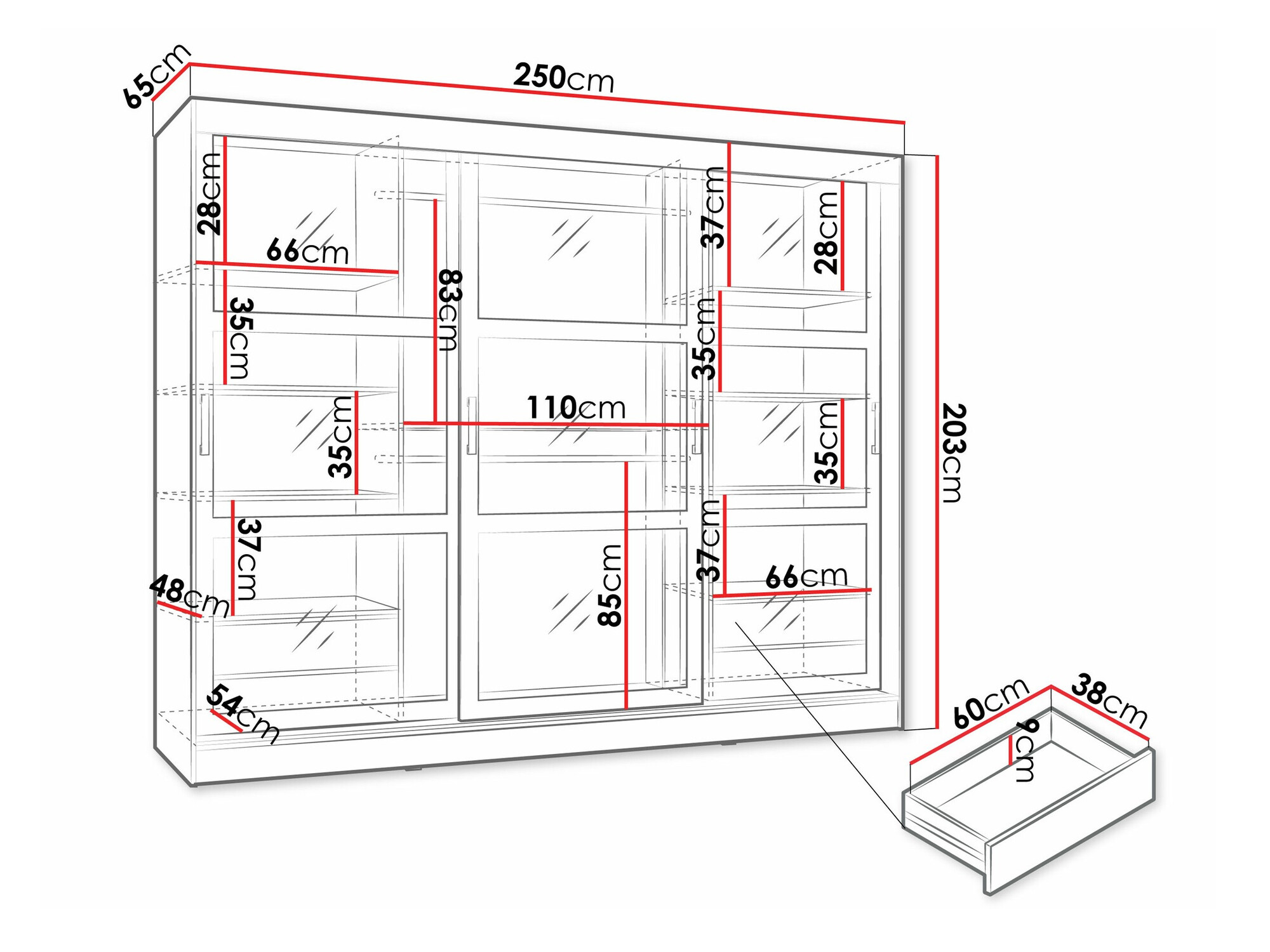 Wardrobe Comfivo Opus (Black)