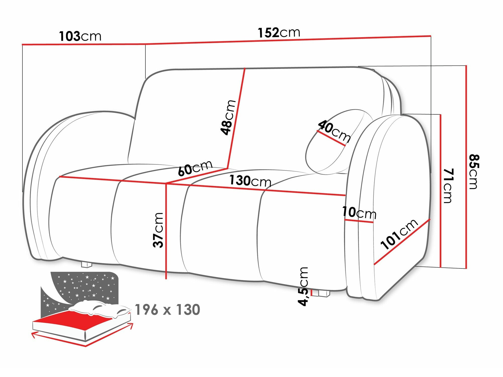 Sofa bed Citral III (Velo 621)