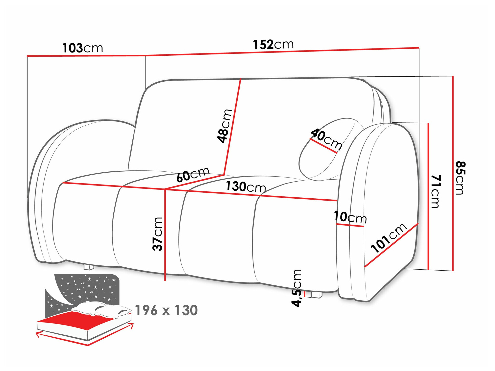 Sofa bed Citral III (Velo 627)