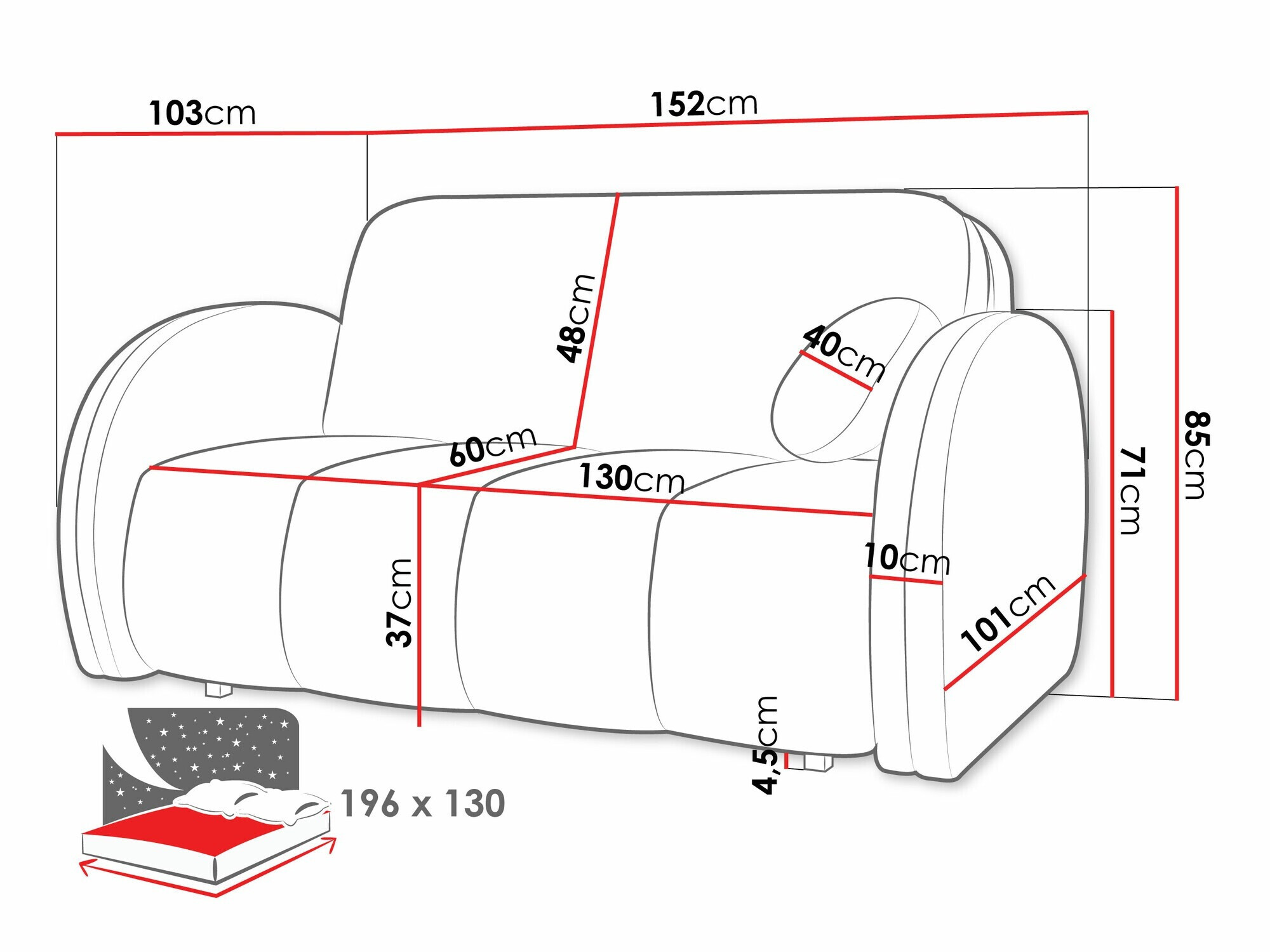 Sofa bed Citral III (Velo 635)