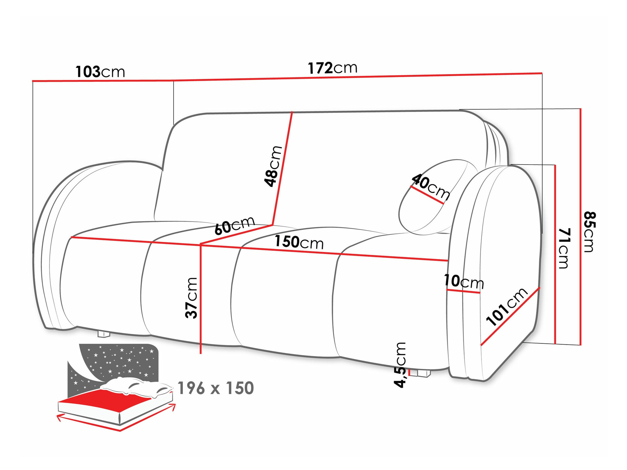 Sofa bed Citral IV (Velo 621)