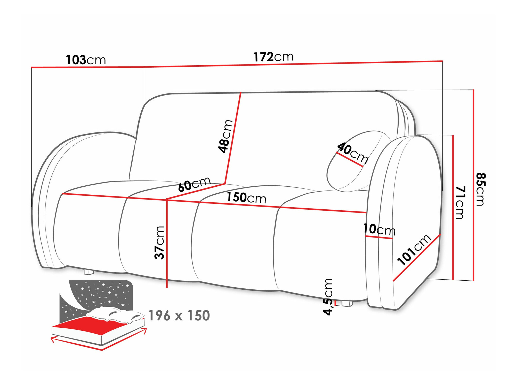 Sofa bed Citral IV (Velo 635)