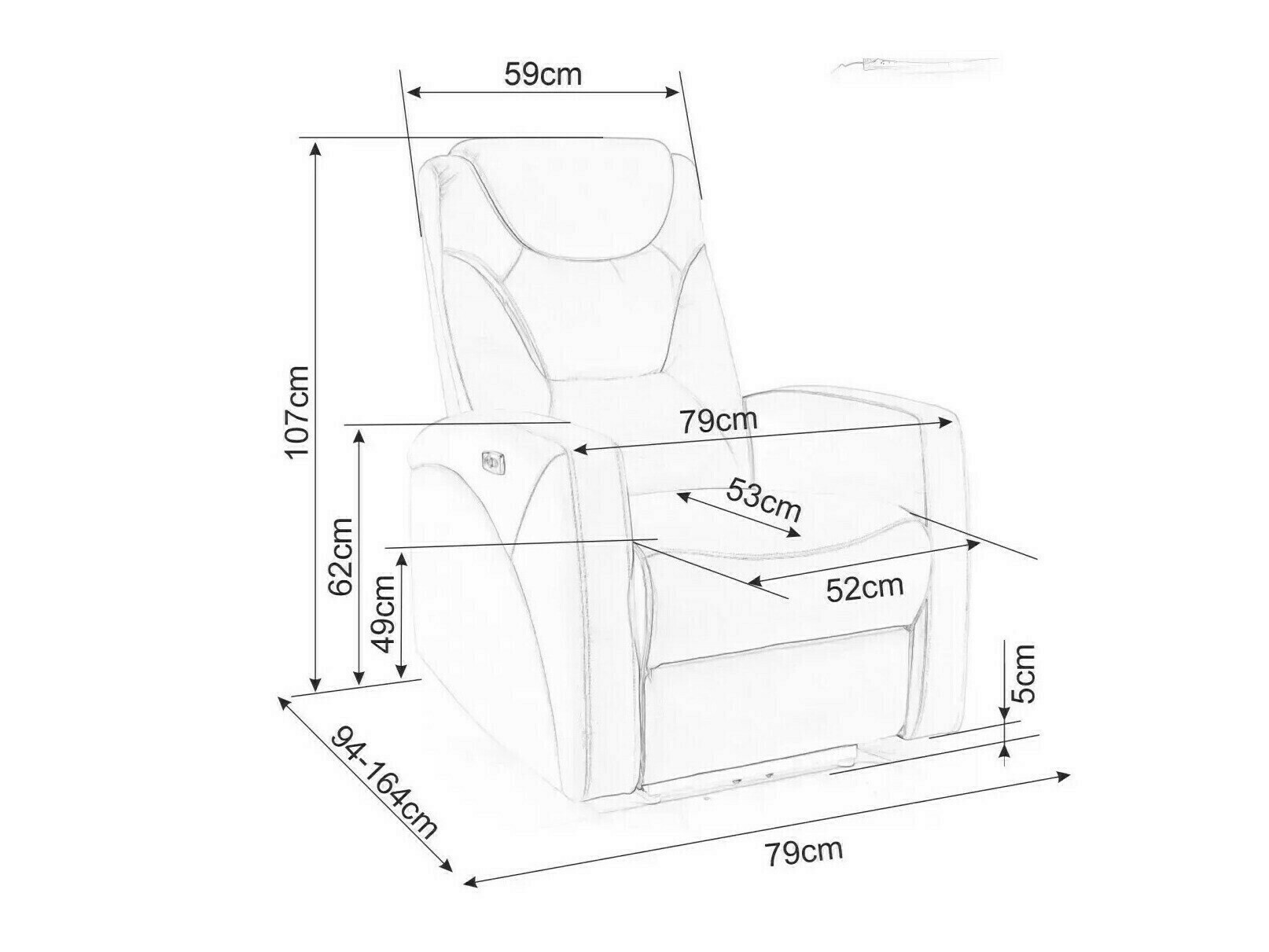 Armchair recliner Detroit 167 (Brown)