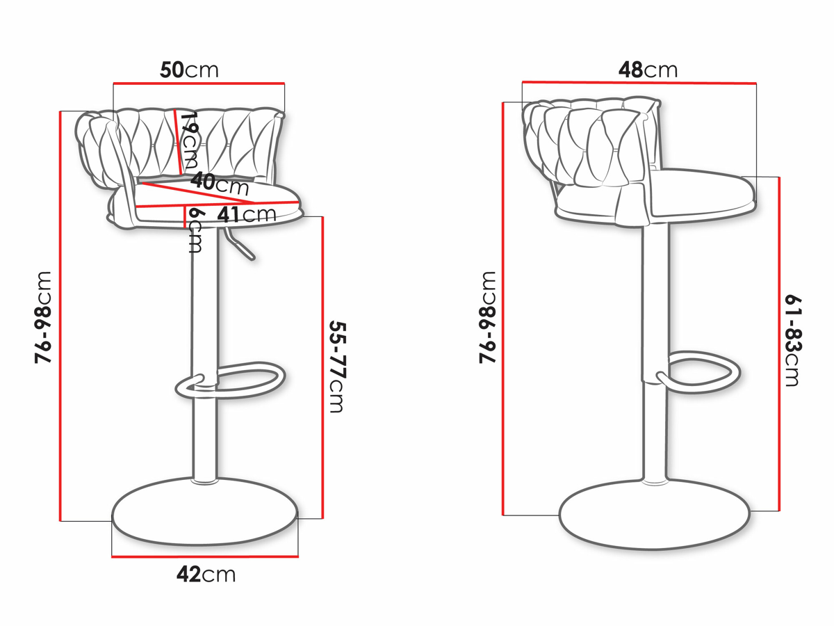 Bar stool Comfivo 441 (Black + Grey)