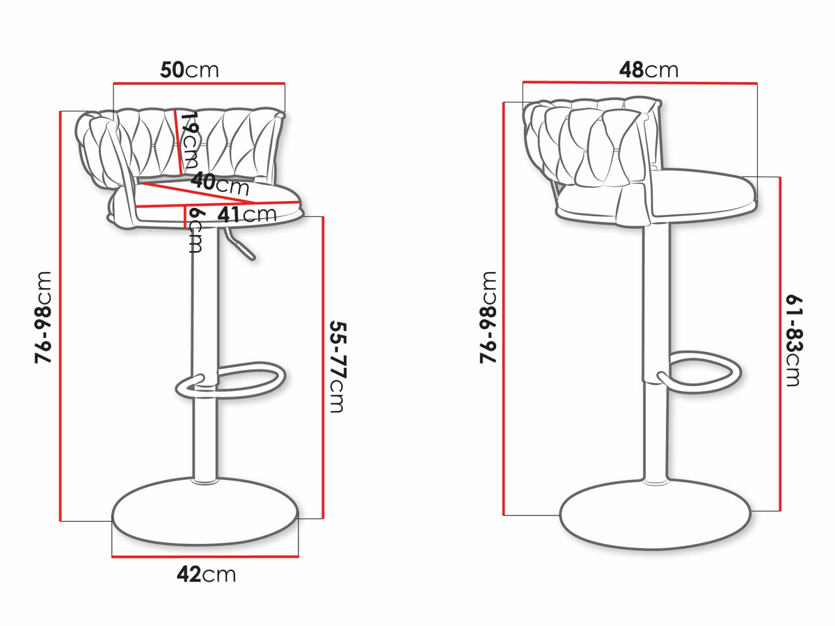 Bar stool Comfivo 441 (Silver + Black)