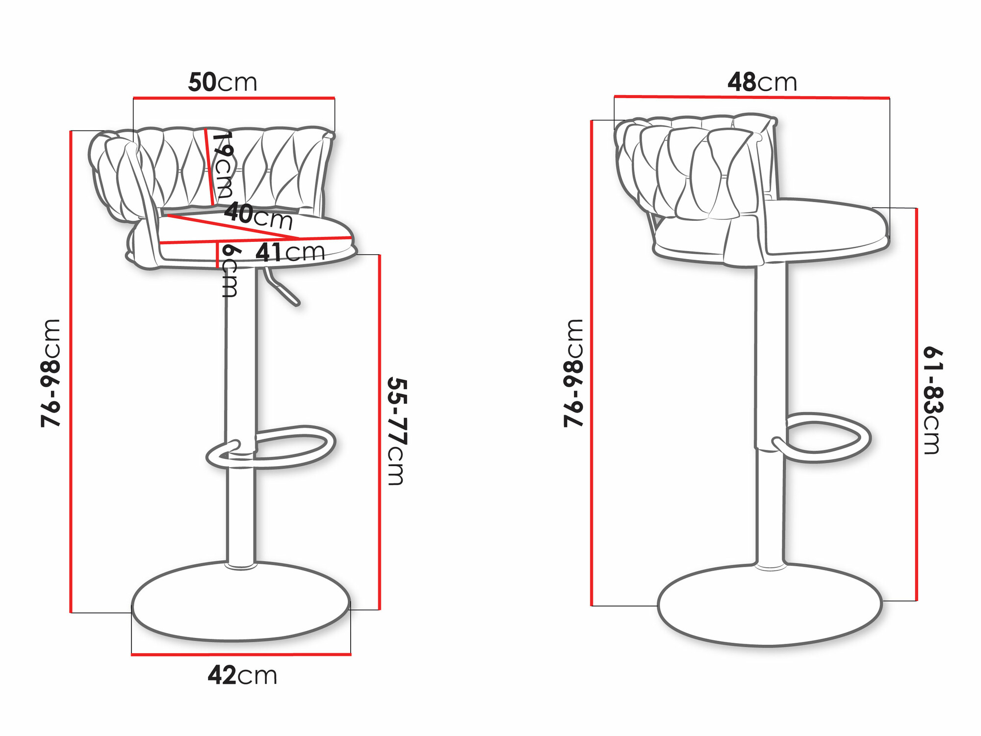 Bar stool Comfivo Hilaritas III (Silver + Grey)