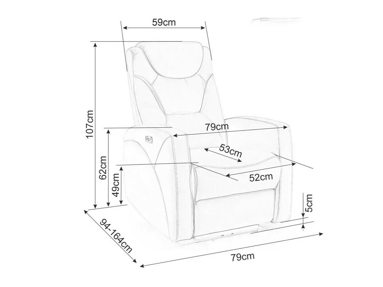 Recliner armchair Detroit 167 (Beige)
