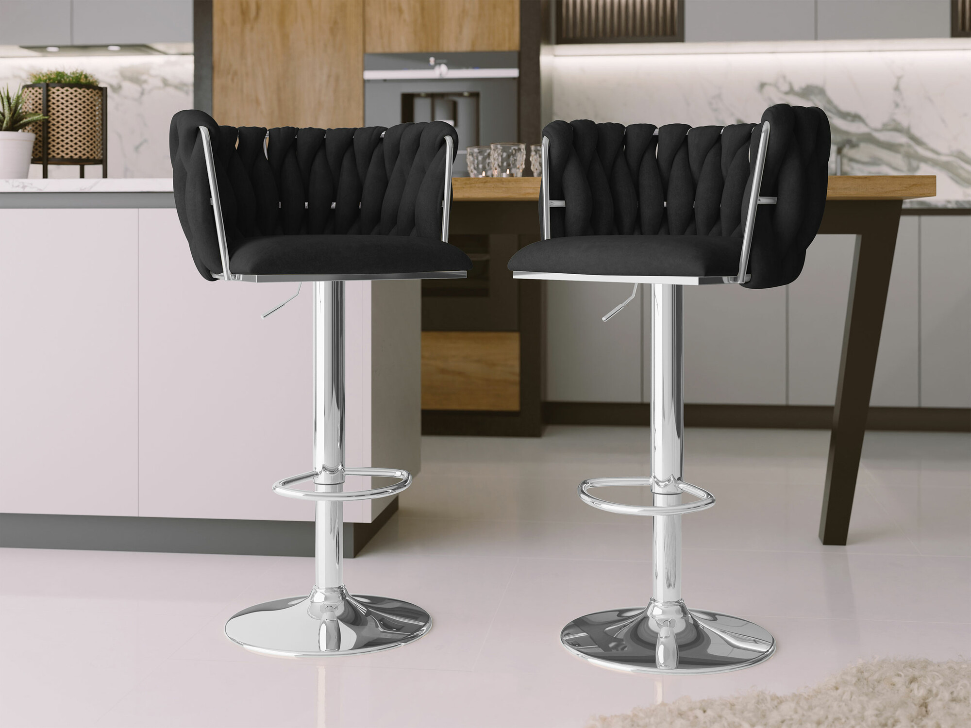 Bar stool Comfivo Hilaritas IV (Silver + Black)