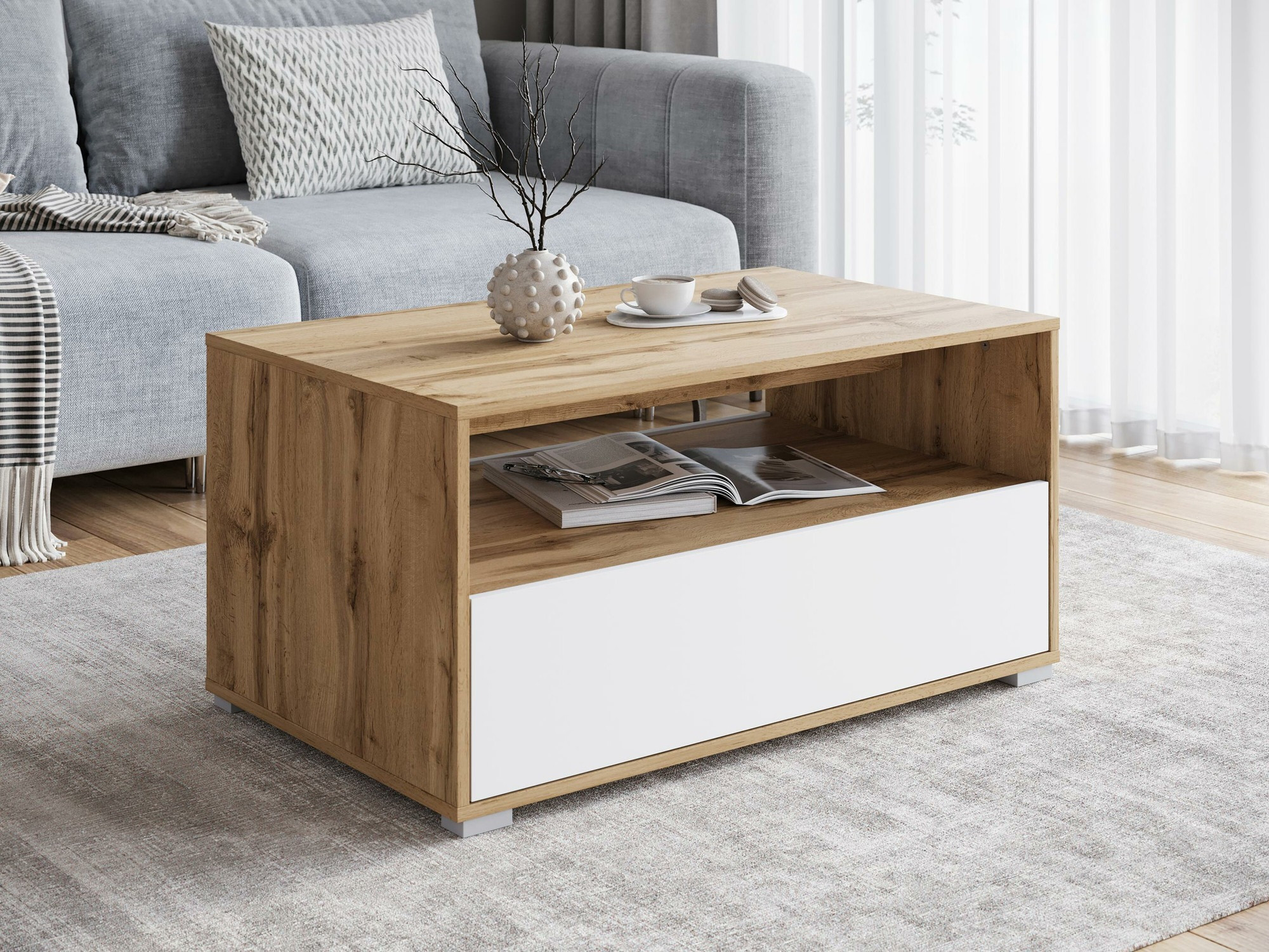 Coffee table Sarasota 188 (Wotan Oak + White)