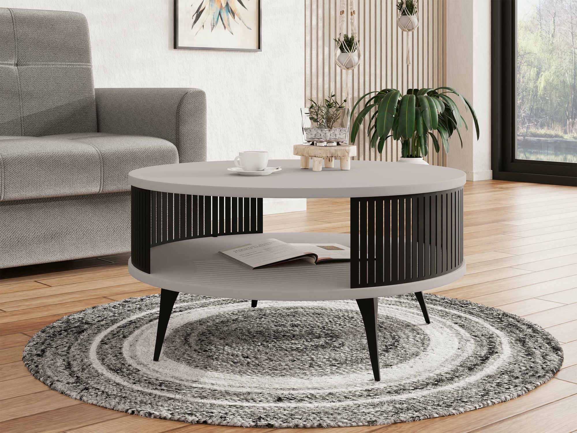 Coffee table Vitum (Black + Cashmere)