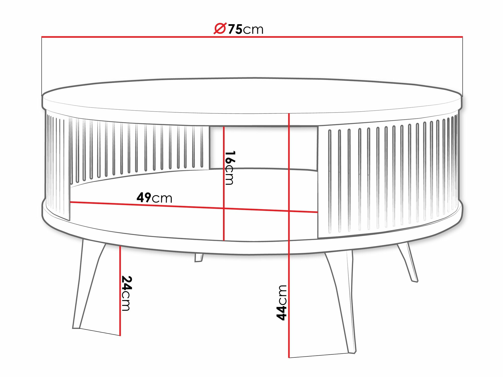 Coffee table Vitum (Black + Walnut)