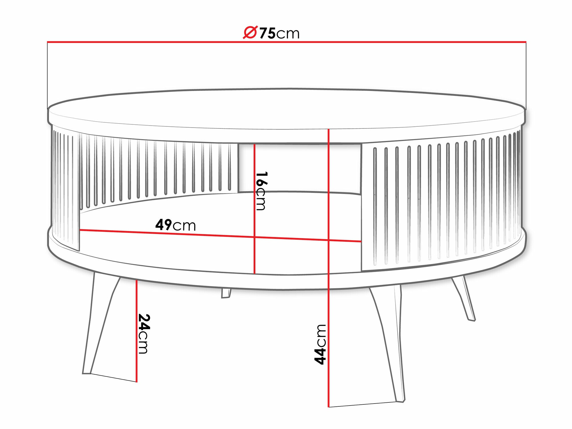 Coffee table Vitum I (Golden + Cashmere)