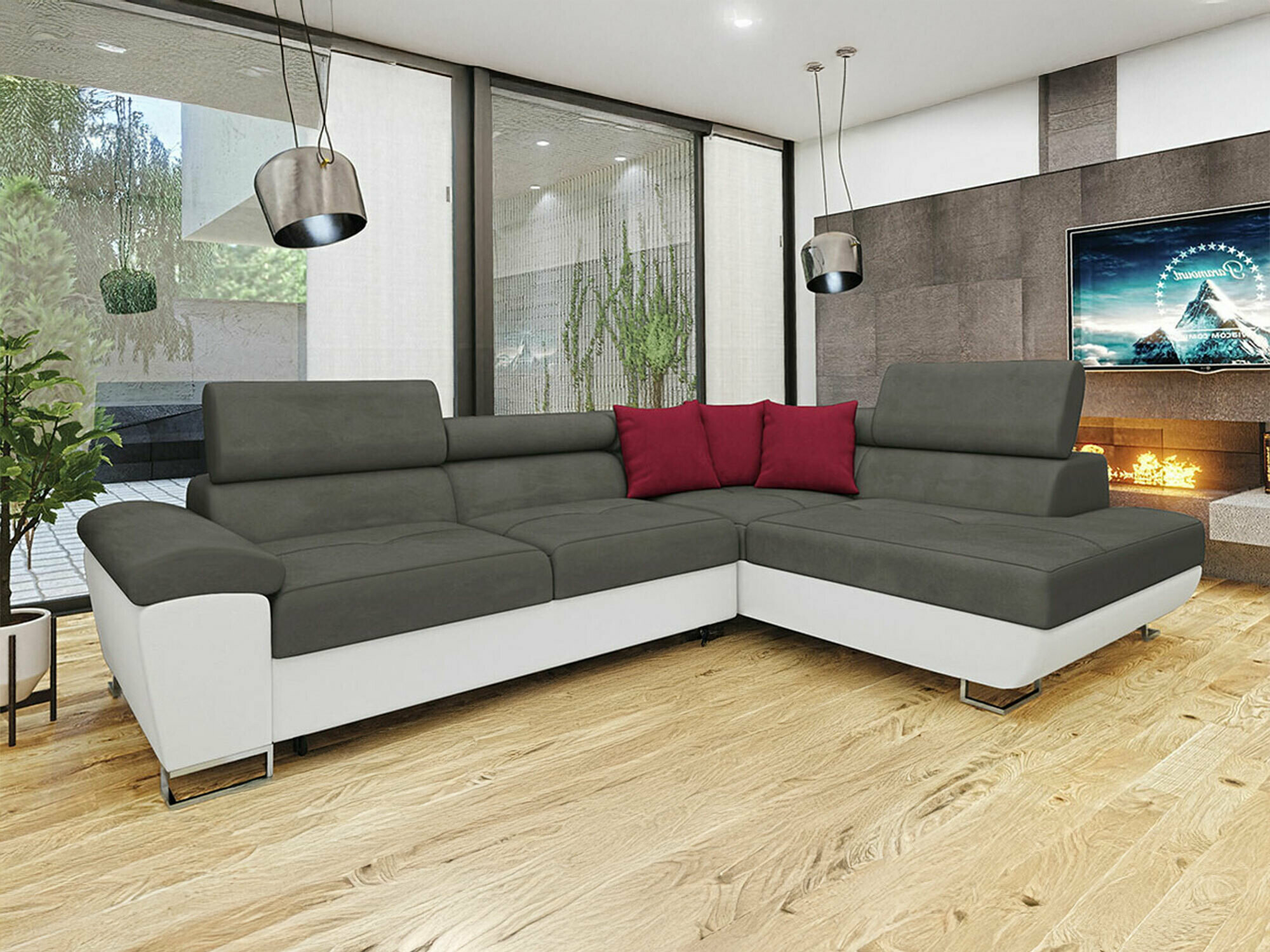 Corner sofa Comfivo Ruta II (Soft 017 + Uttario Velvet 2971 + Kronos 02)