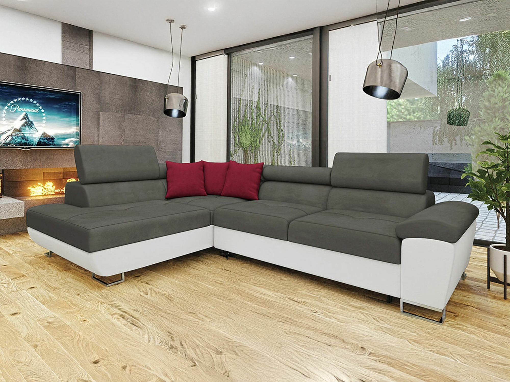 Corner sofa Comfivo Ruta II (Soft 017 + Uttario Velvet 2971 + Kronos 02)