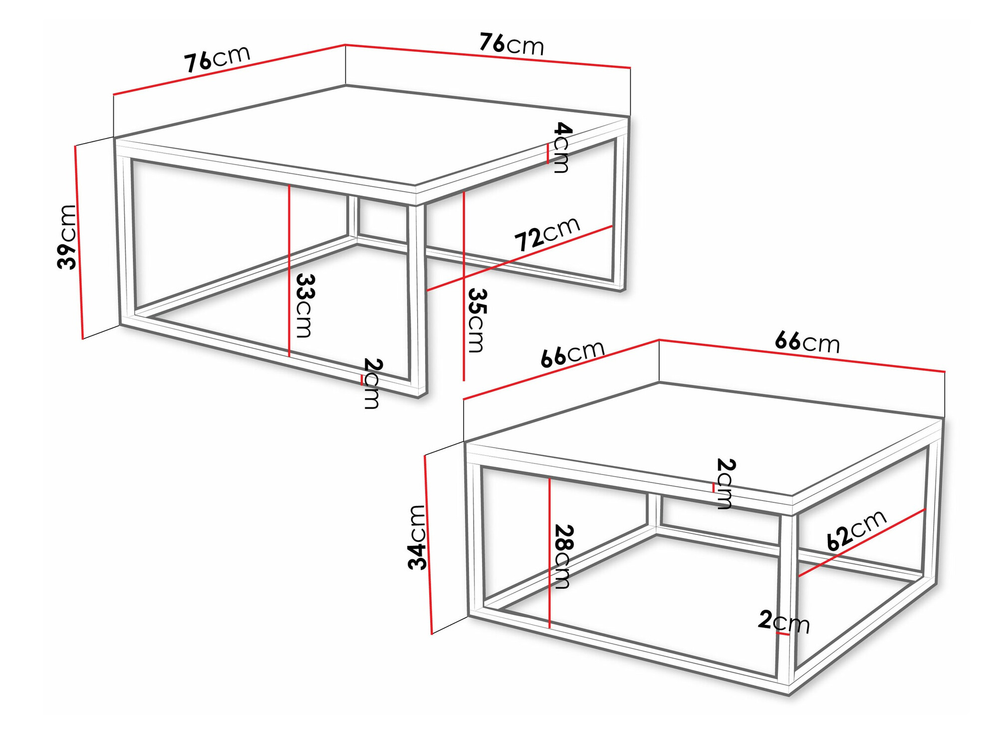 Coffee table set Oswego 101 (Cashmere + Black)