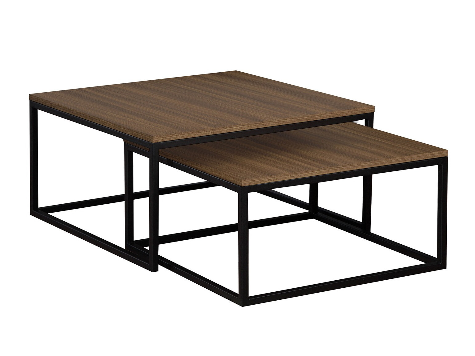 Nest of coffee tables Oswego 101 (Walnut + Black)