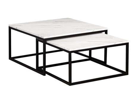 Nest of coffee tables Oswego 101 (White marble + Black)