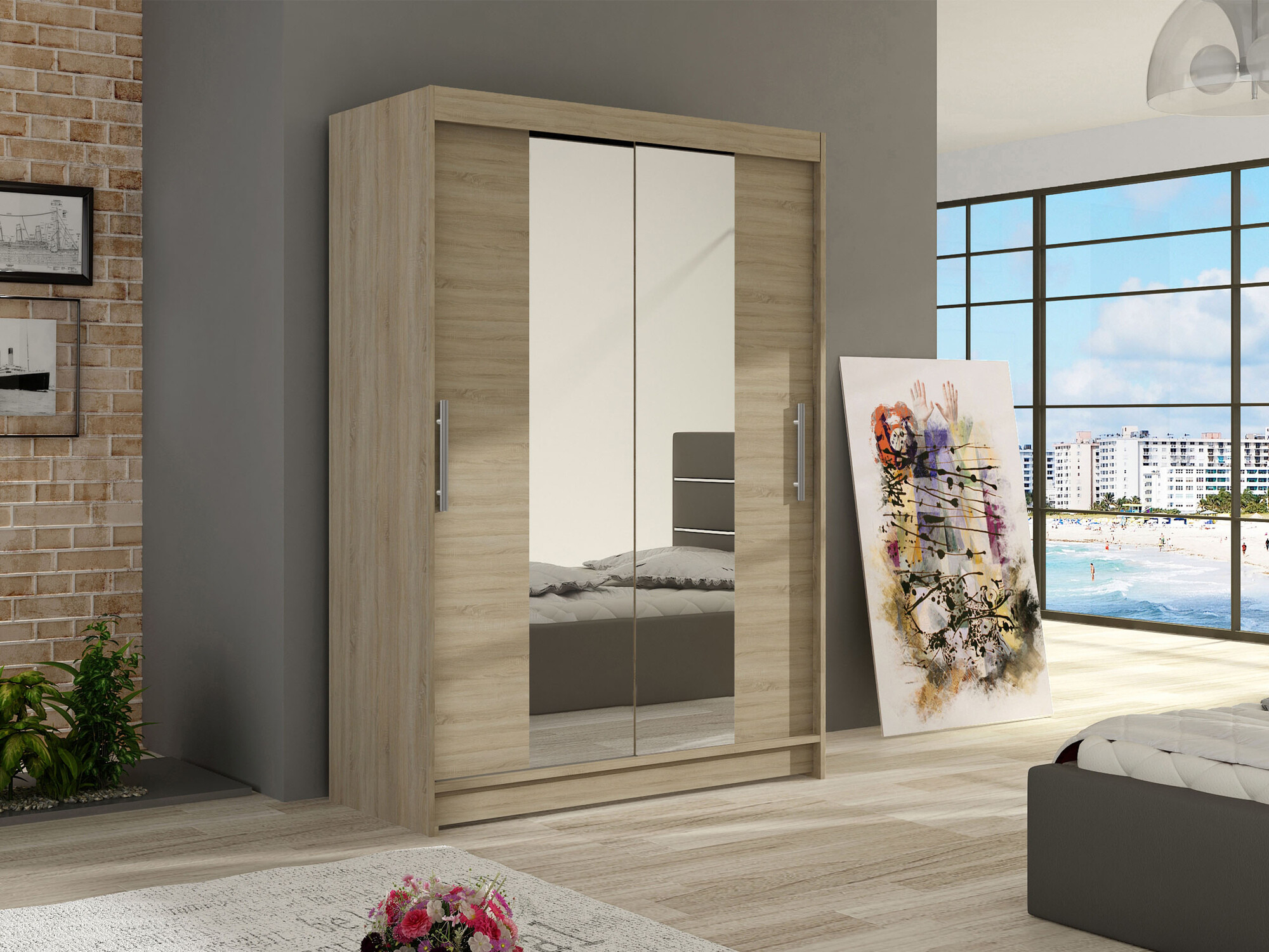 Wardrobe Closico 133 (Sonoma oak)