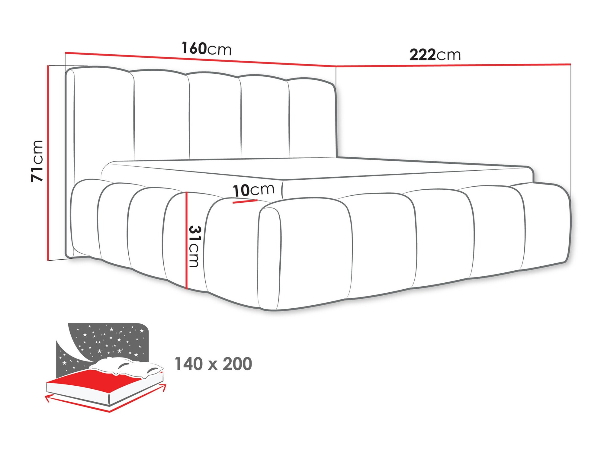 Bed TrendyNest Vulpora I (Paros 01)